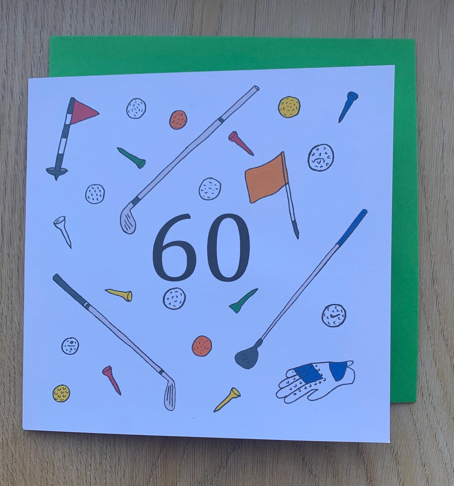 60th birthday card, Golf, male birthday card, golfing, sports greatings card, golf lover gift, 60, sixty