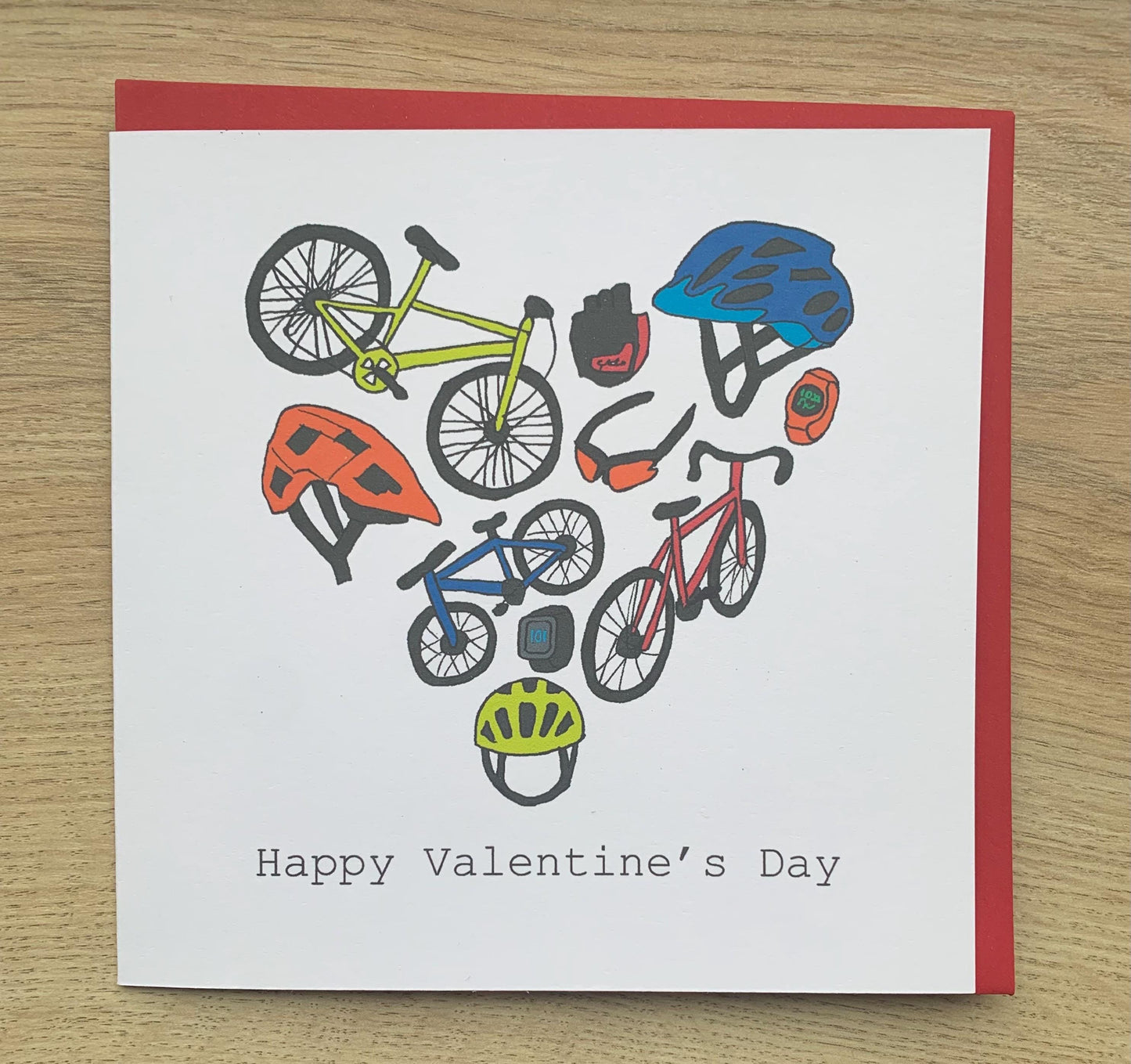 Valentines Day Card, cycling, cyclist, bikes, bike, cycle, male, female, him, her, sporty