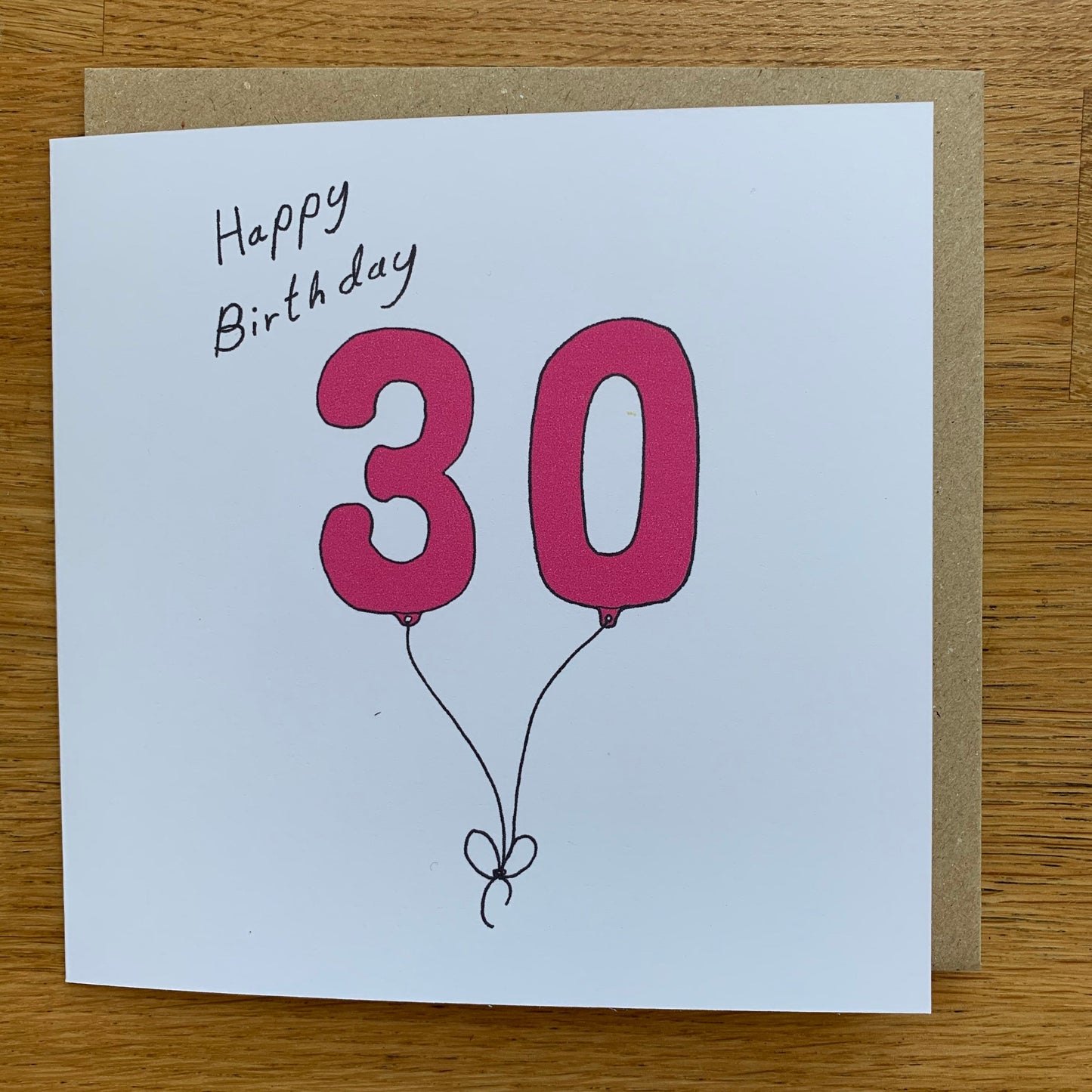 30th birthday card, 30 balloons, for women, for her, woman, female, cute, pink,