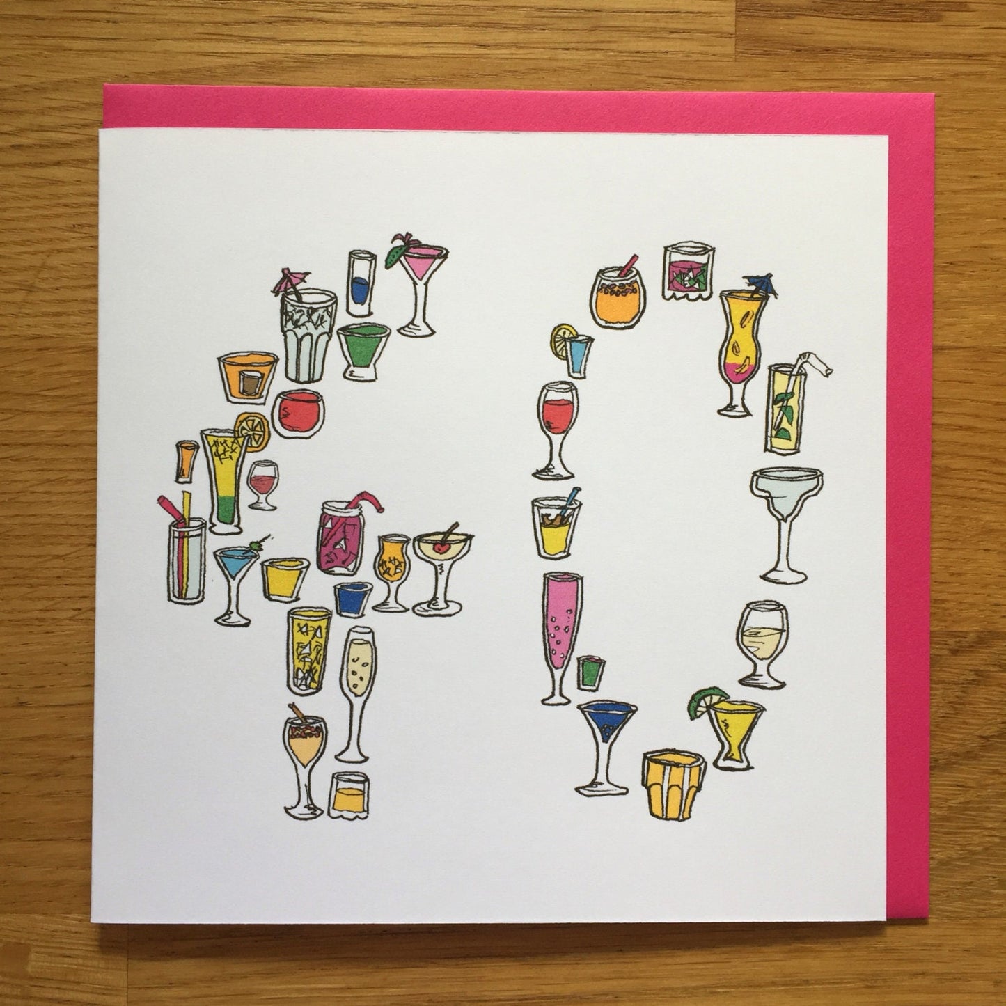 40th birthday card / drinking / forth card / cocktails / 40