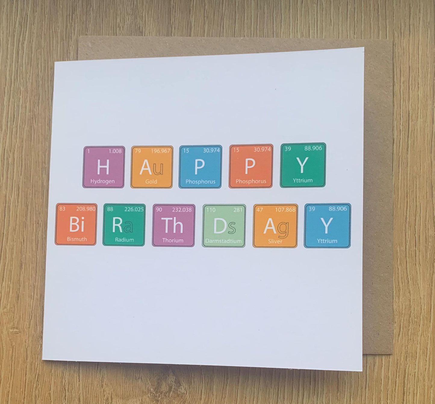 Birthday card, happy birthday card, periodic table, scientist, dr, nurse, pharmacist, him, her