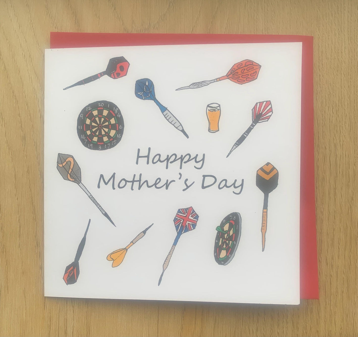 Mother’s Day card/ darts / dart / for her, mum, mom, mummy, sporty