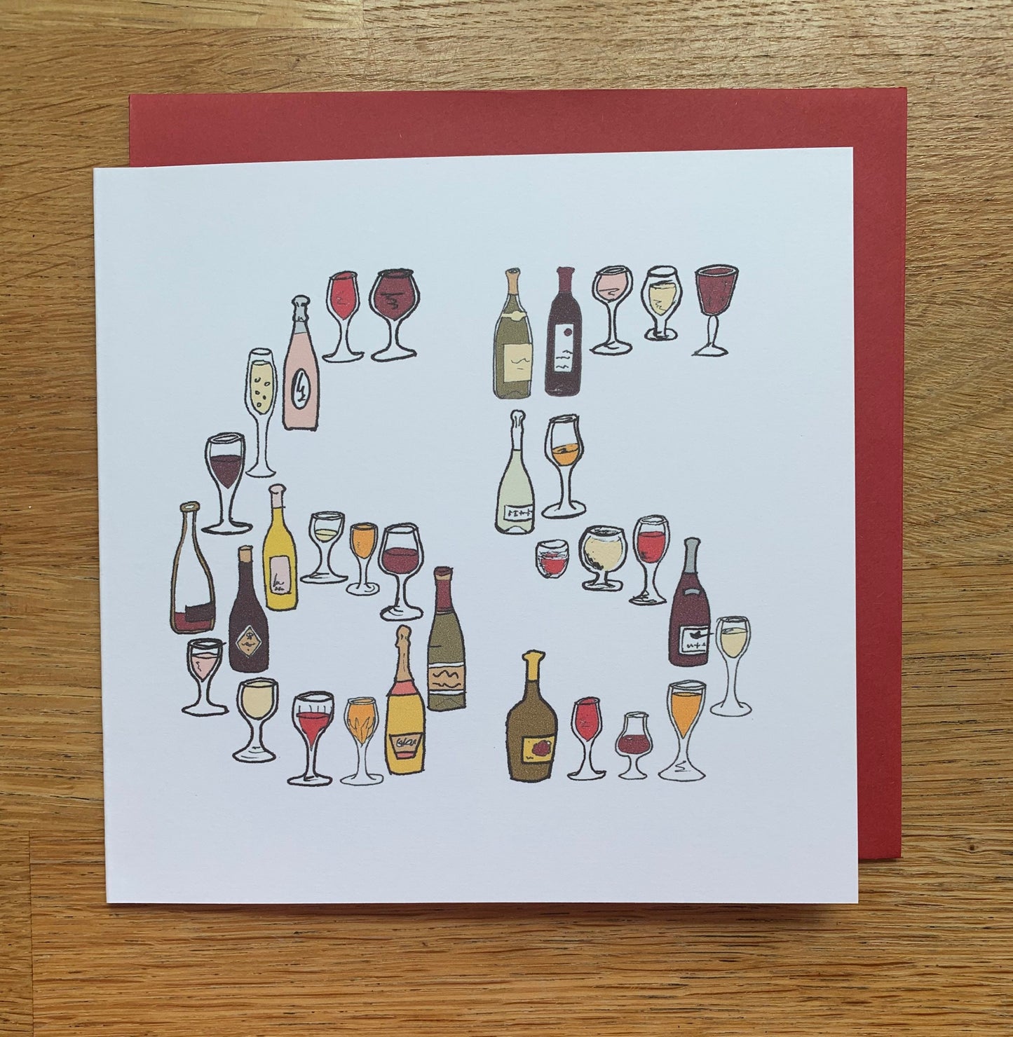 65th birthday card / 65 card / sixty five/ wine
