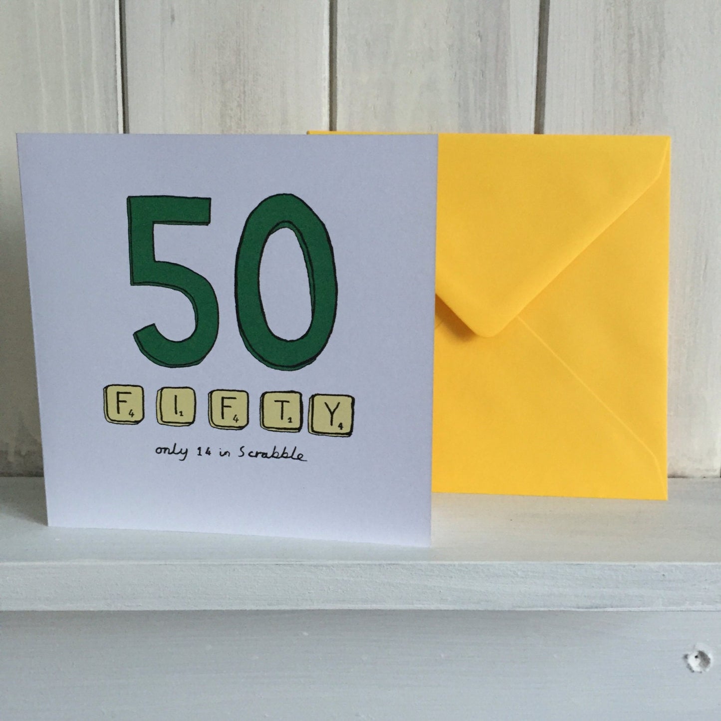 Fiftieth birthday card 50 50th scrabble happy birthday card fifty birthday card