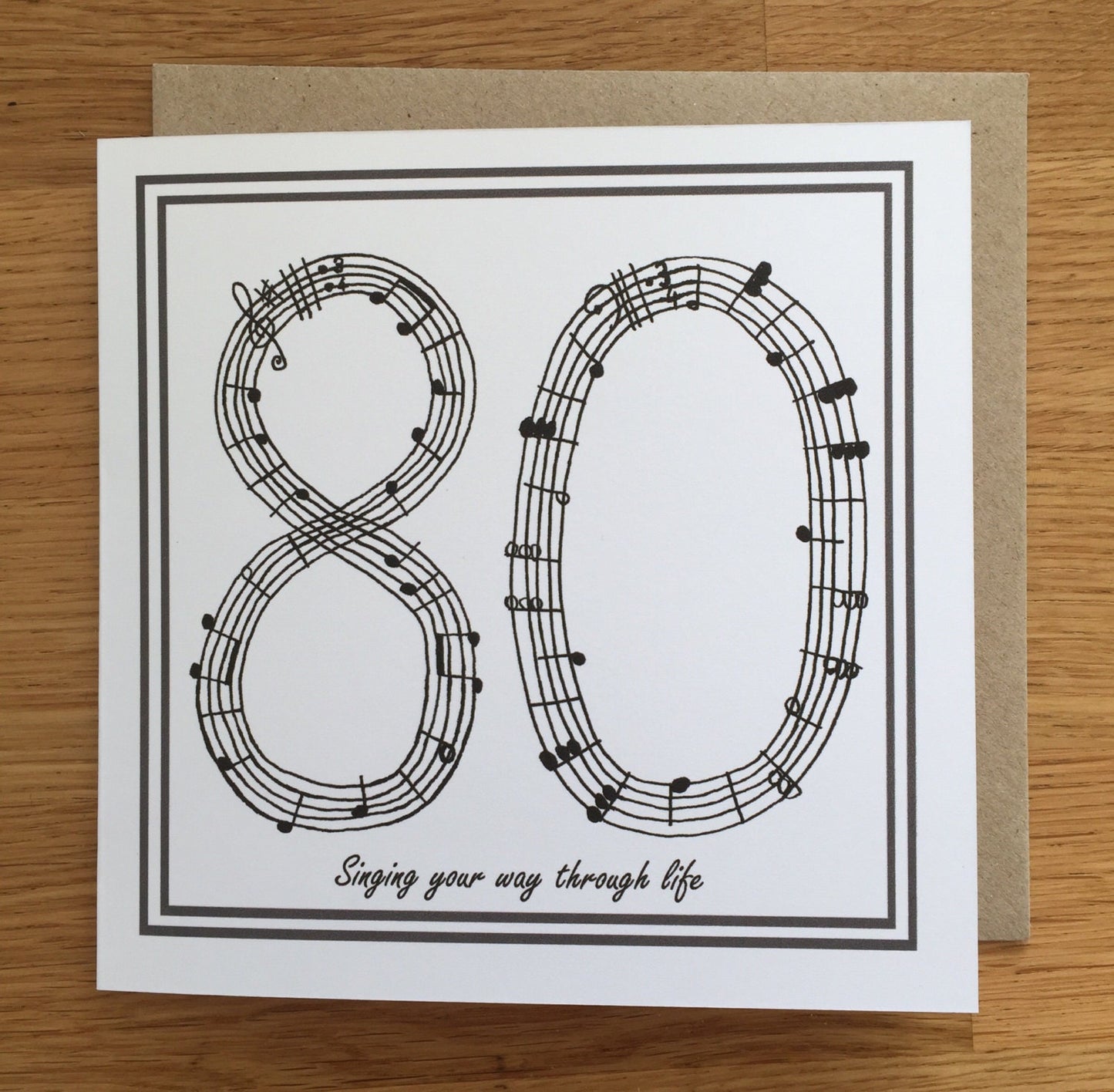 80 birthday card / 80th/ eightieth birthday card. Singing
