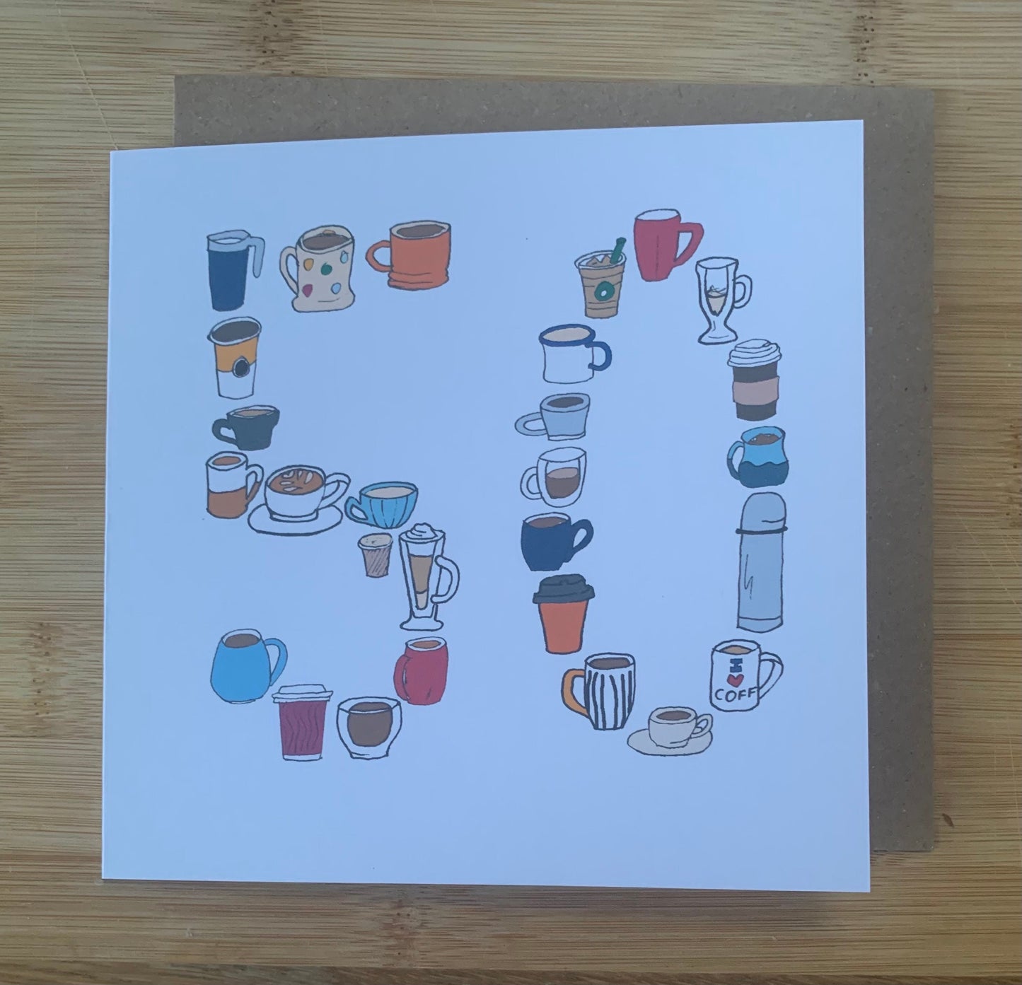 50th birthday card/ 50 card/ coffee / Coffe lover