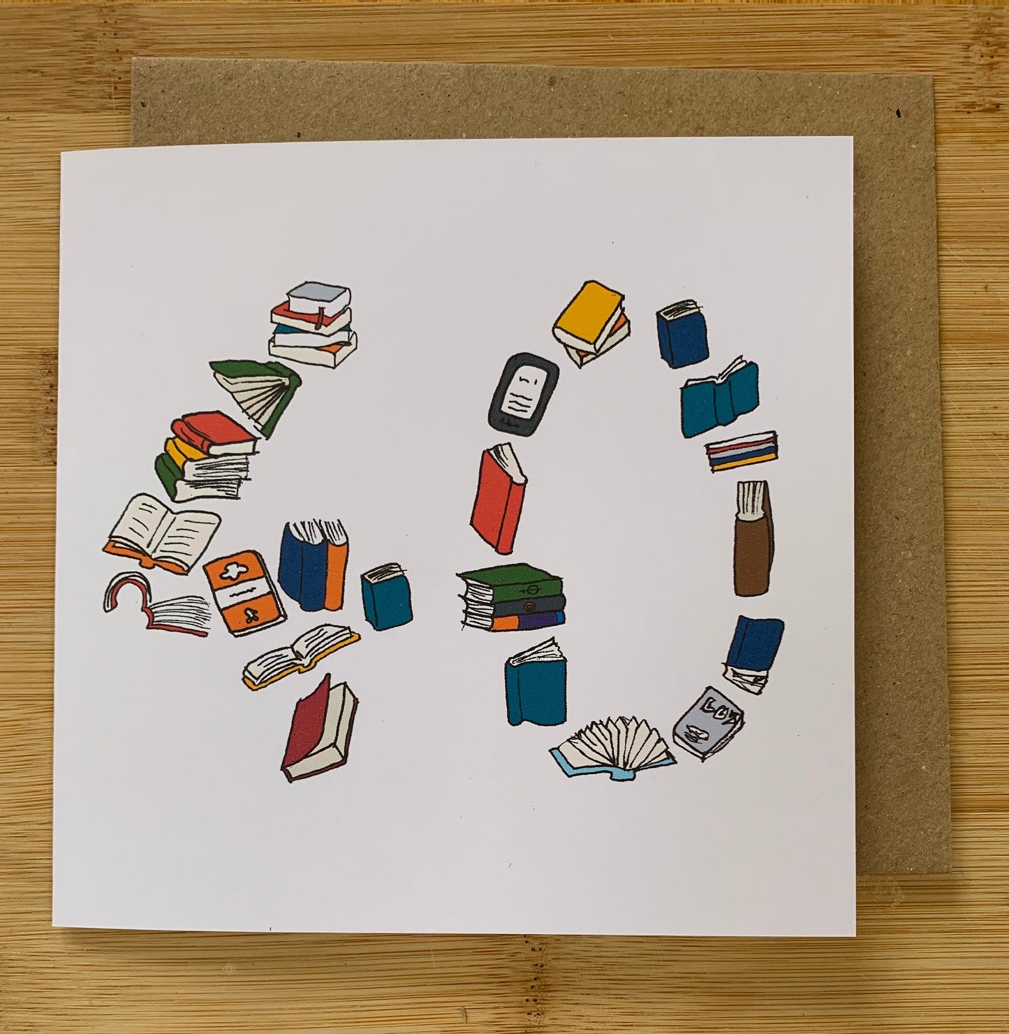 40th birthday card, fourty, 40, 40 card, books, book lover.
