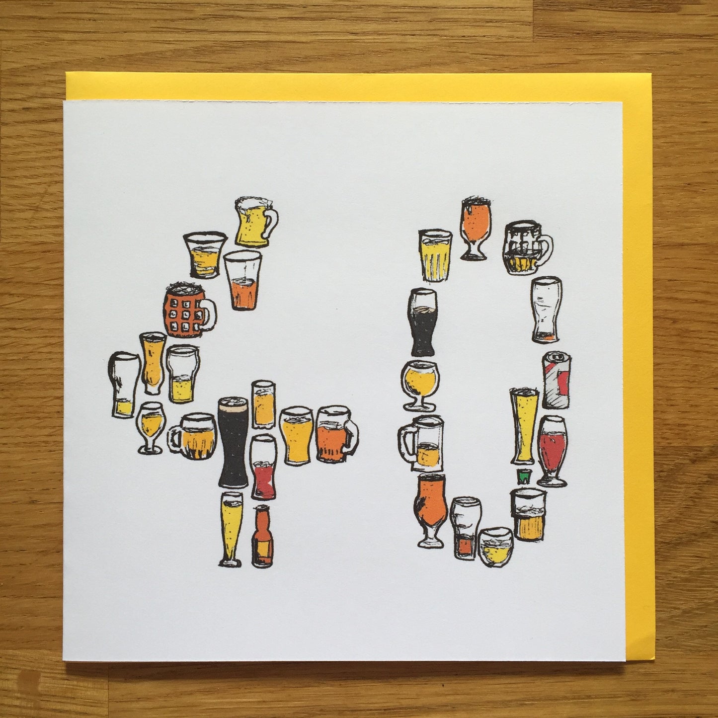 40th Birthday Card – Beer Lover Card for Him – Milestone Age 40 Card – Beer-Themed Greeting