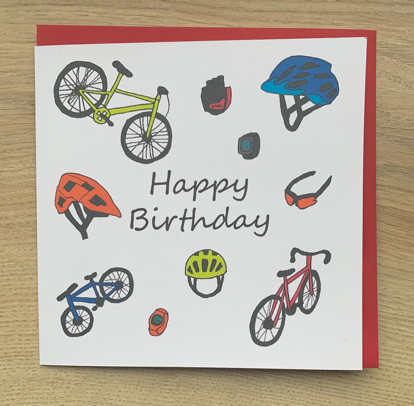 Happy birthday Card, cycling, cyclist, bikes, bike, cycle, male, him, sporty