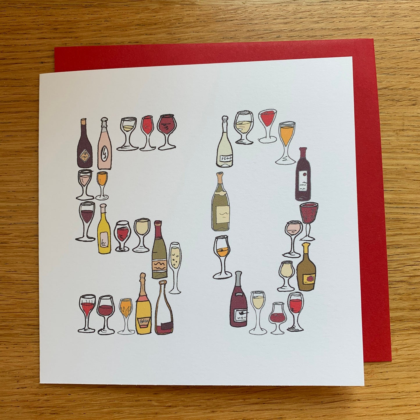 50th birthday card/ 50 card, 50, 50th, wine, wine card,