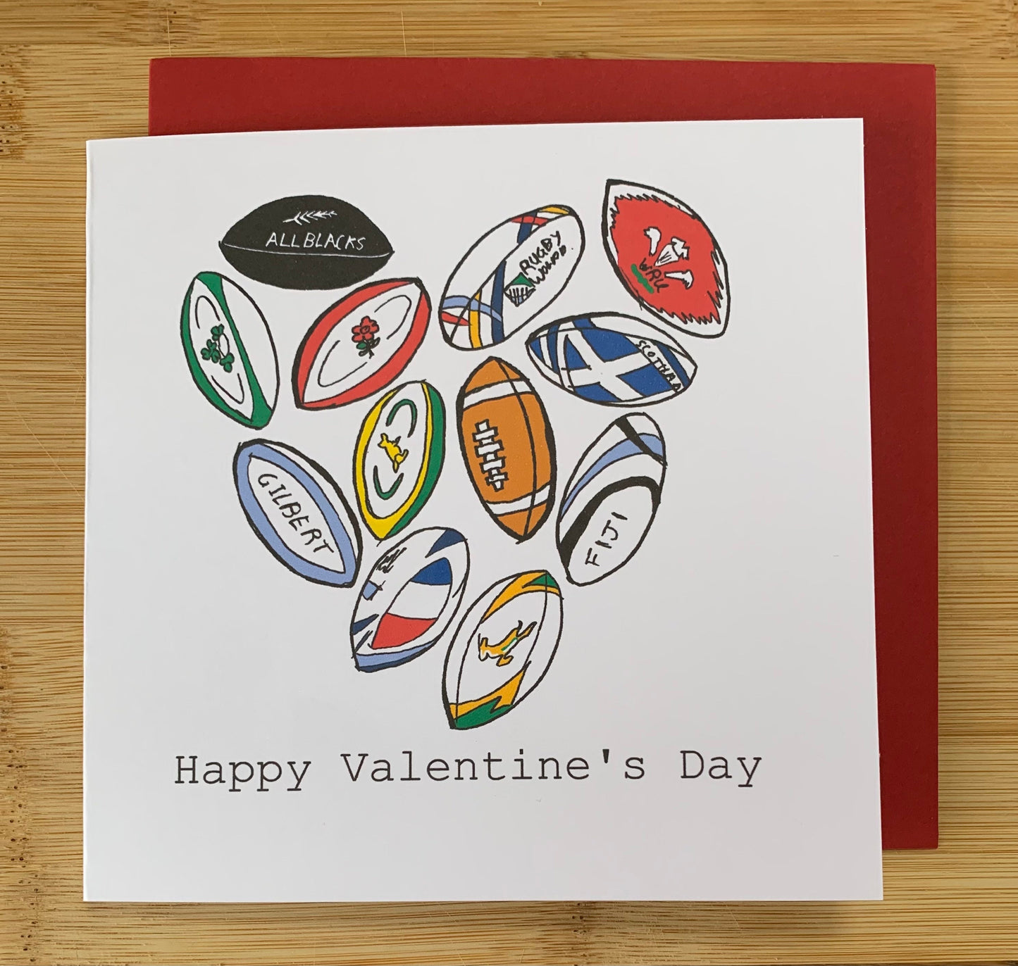 Valentines Day Card, Rugby, rugby lover