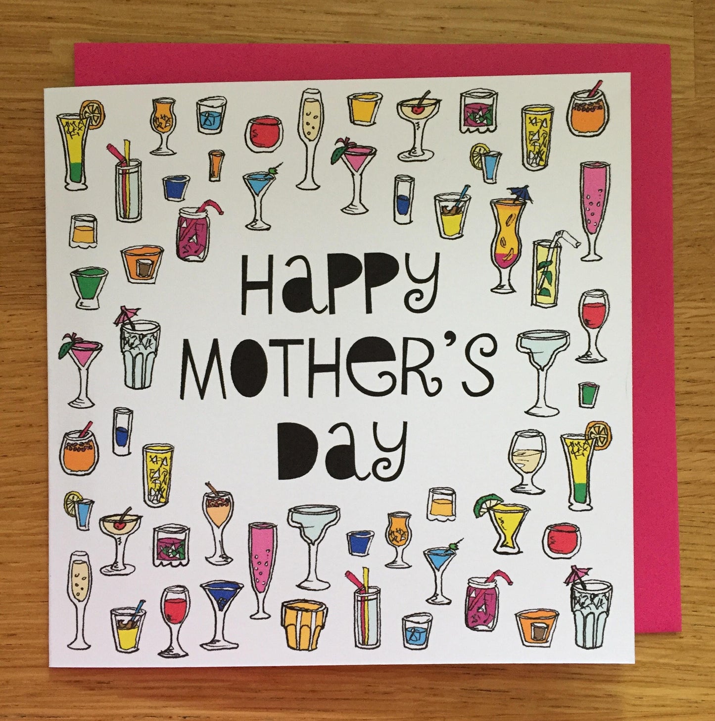 mother's day Card - mom, mum cards, Mother's Day, cocktails