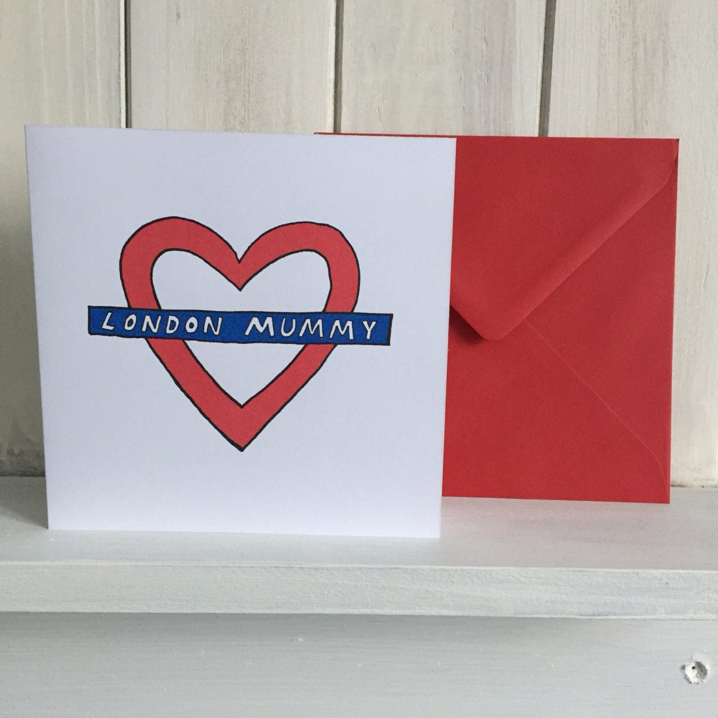mother's day Card - mom, mum cards - London mummy, British, tube heart,