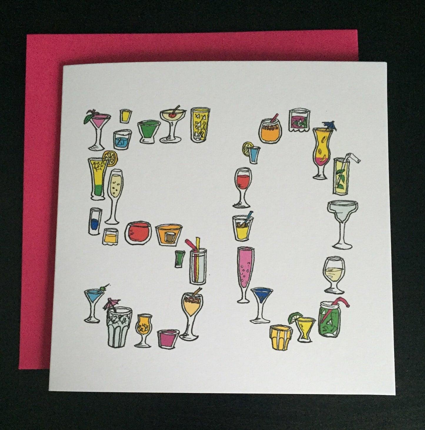fiftith birthday card 50 50th cocktail fifty