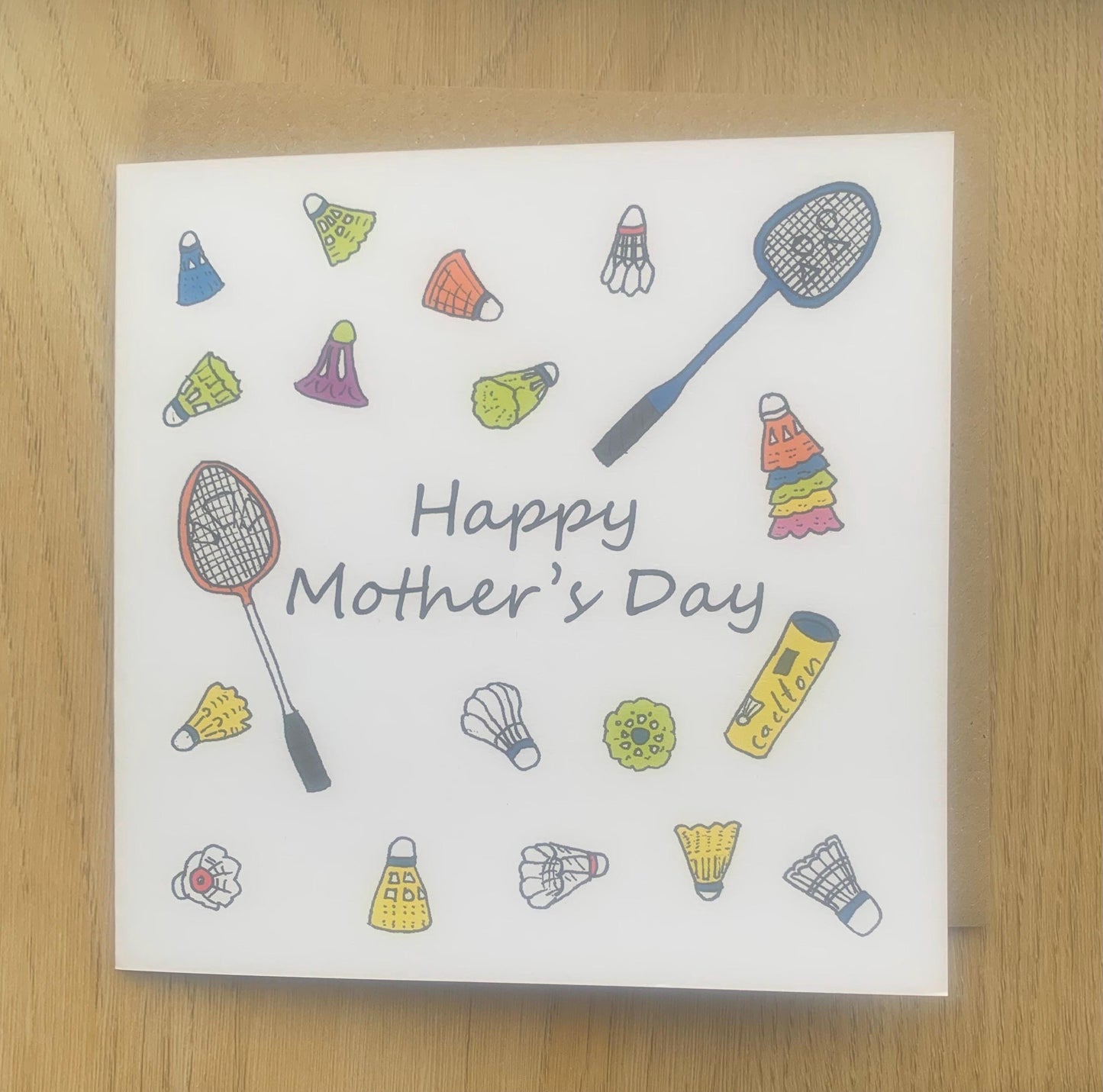 Mother’s Day card, badminton, cards, mum, mom, sporty,