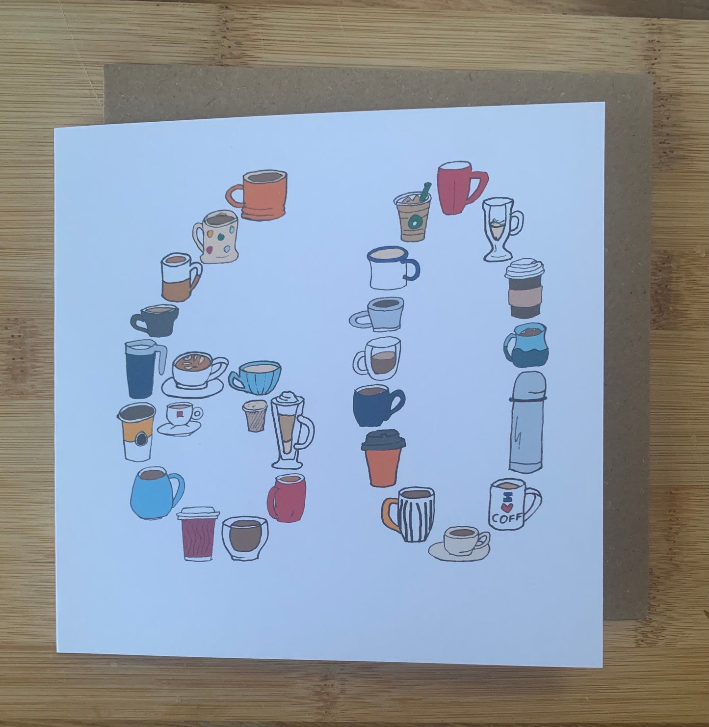 60th birthday card / coffee / coffee card / sixty