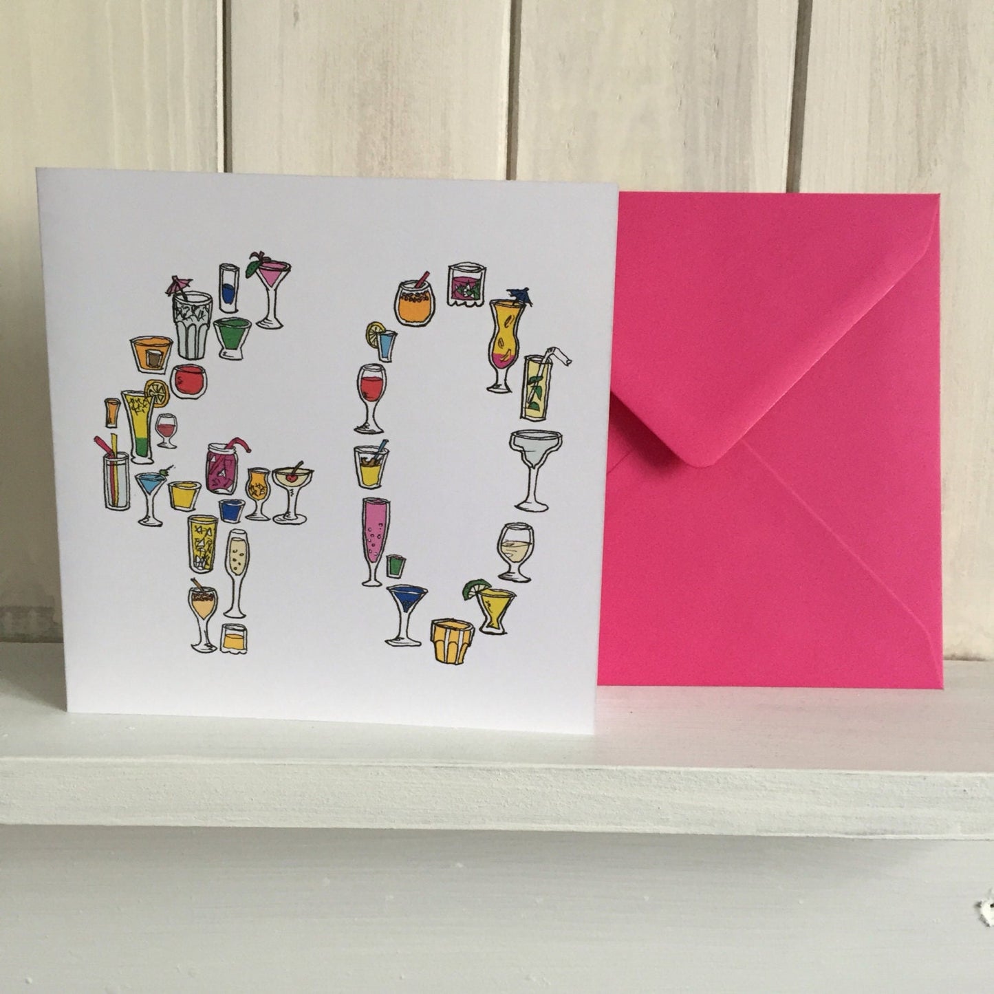40th birthday card / drinking / forth card / cocktails / 40