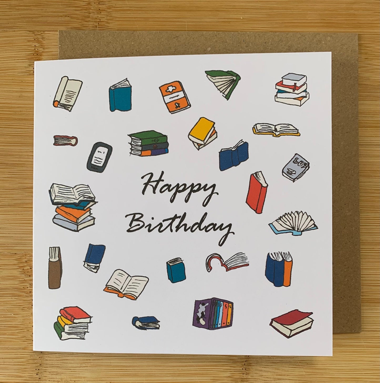 Books Birthday card/ happy birthday card/ book lover / for him / for her