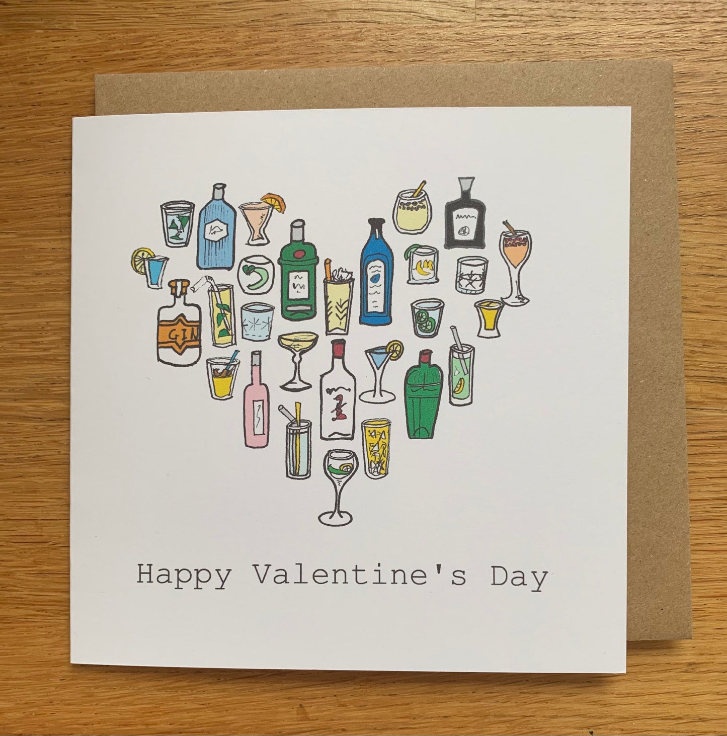 Valentines Day Card, gin, gin Valentine’s Day card,