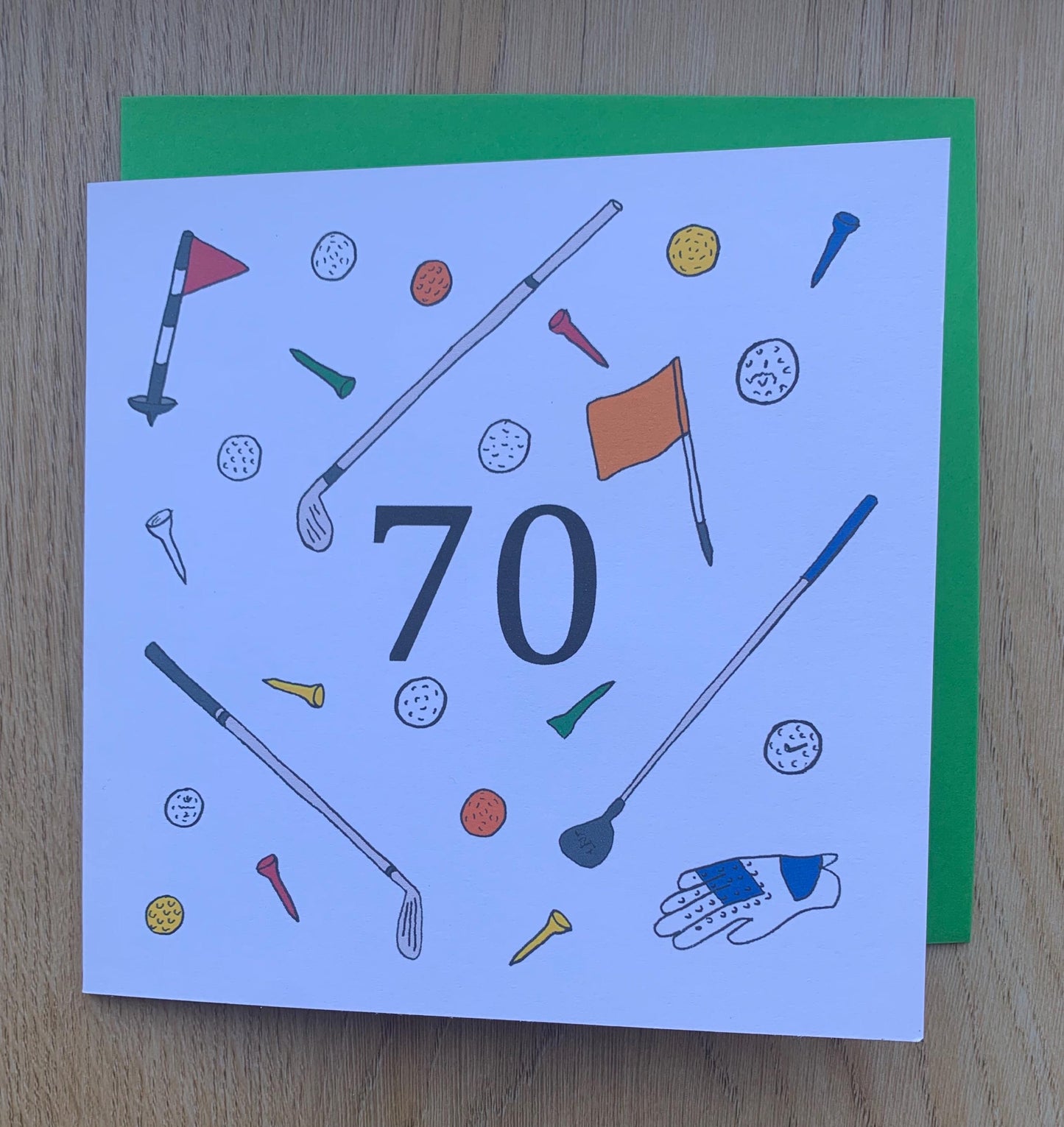 70th birthday card, Golf, male birthday card, golfing, sports greatings card, golf lover gift, 70, seventy