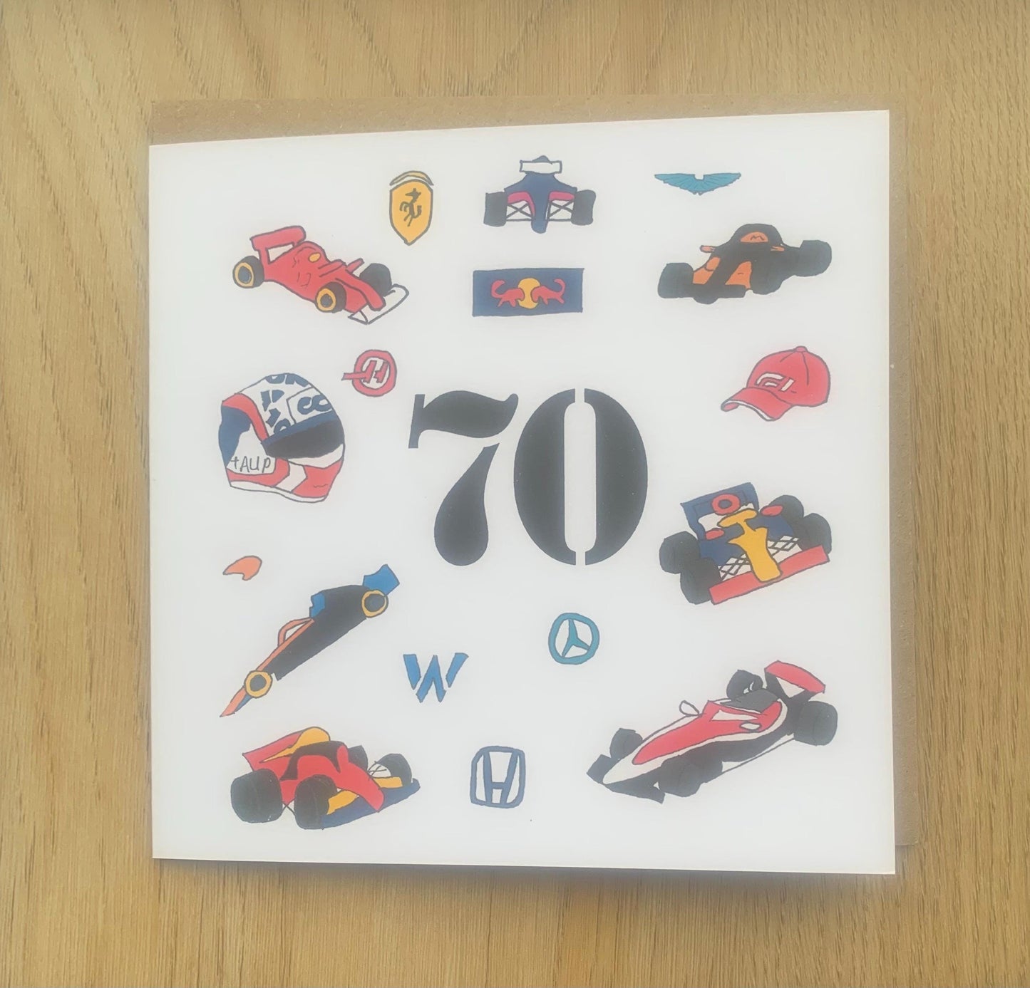 70th birthday card, formal one, f1 card, F1, formal 1, racing cars, car, cards, for him, male, motorsports, 70, seventy, seventh