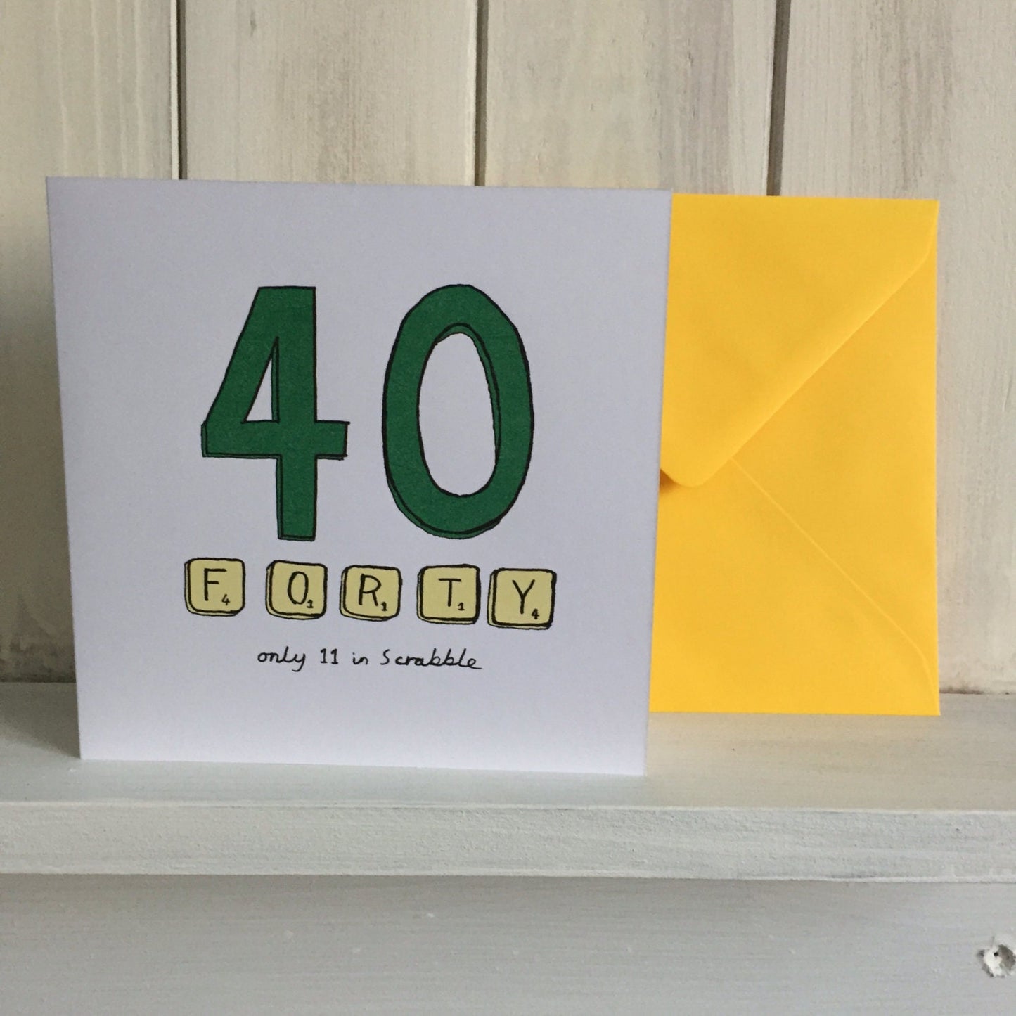 Funny 40th Birthday Card - Scrabble 40th Birthday Card – Unique Forty Birthday Card – Milestone Age Card