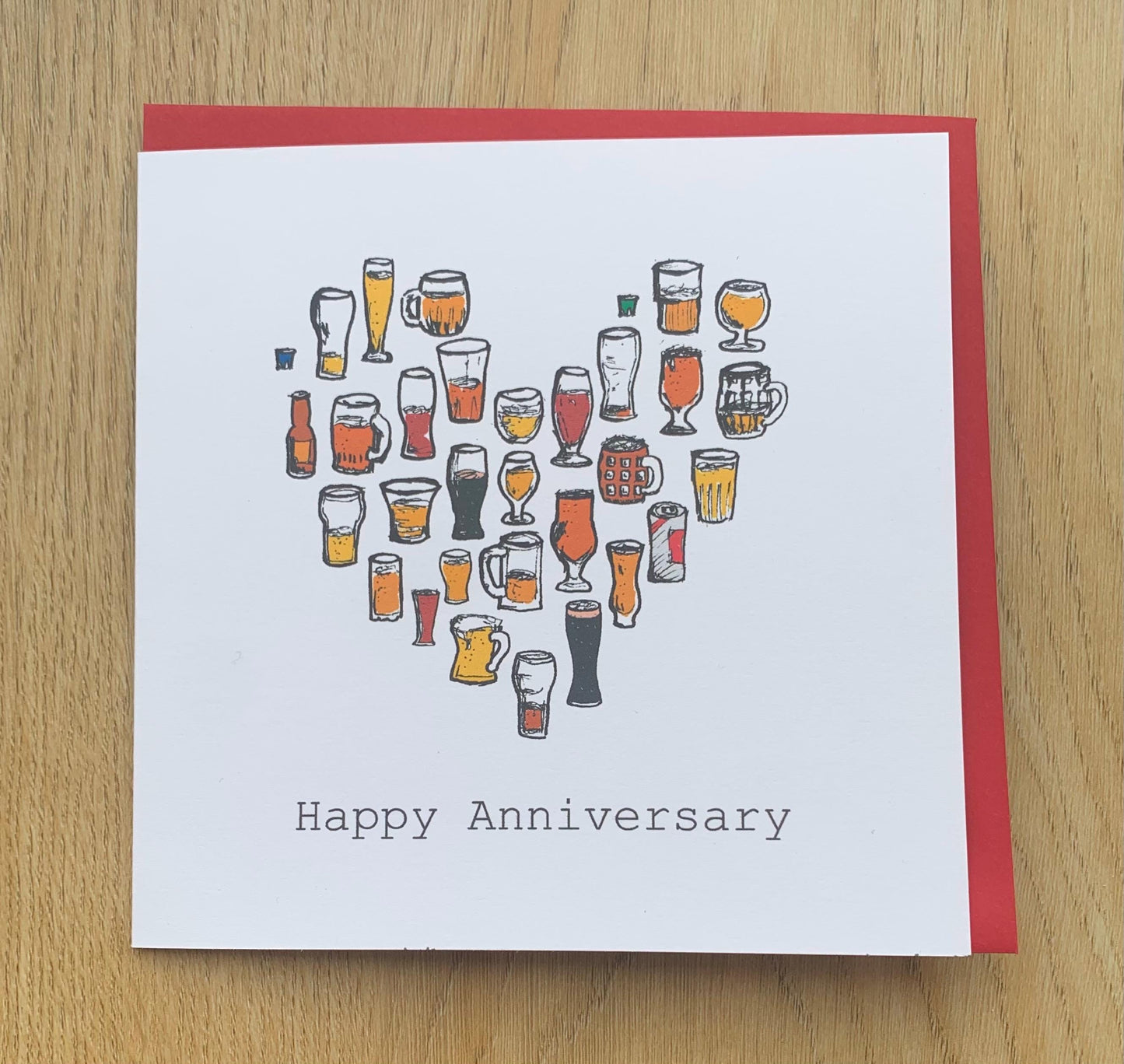 Anniversary Card, beer, sports lover, husband, couple, wife, wedding