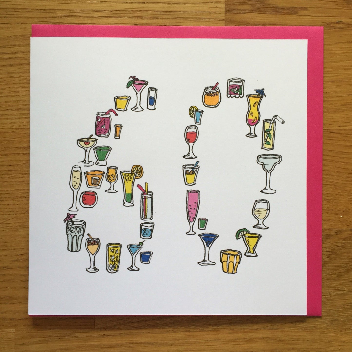 60 birthday card cocktails drinking card sixtieth sixty 60th