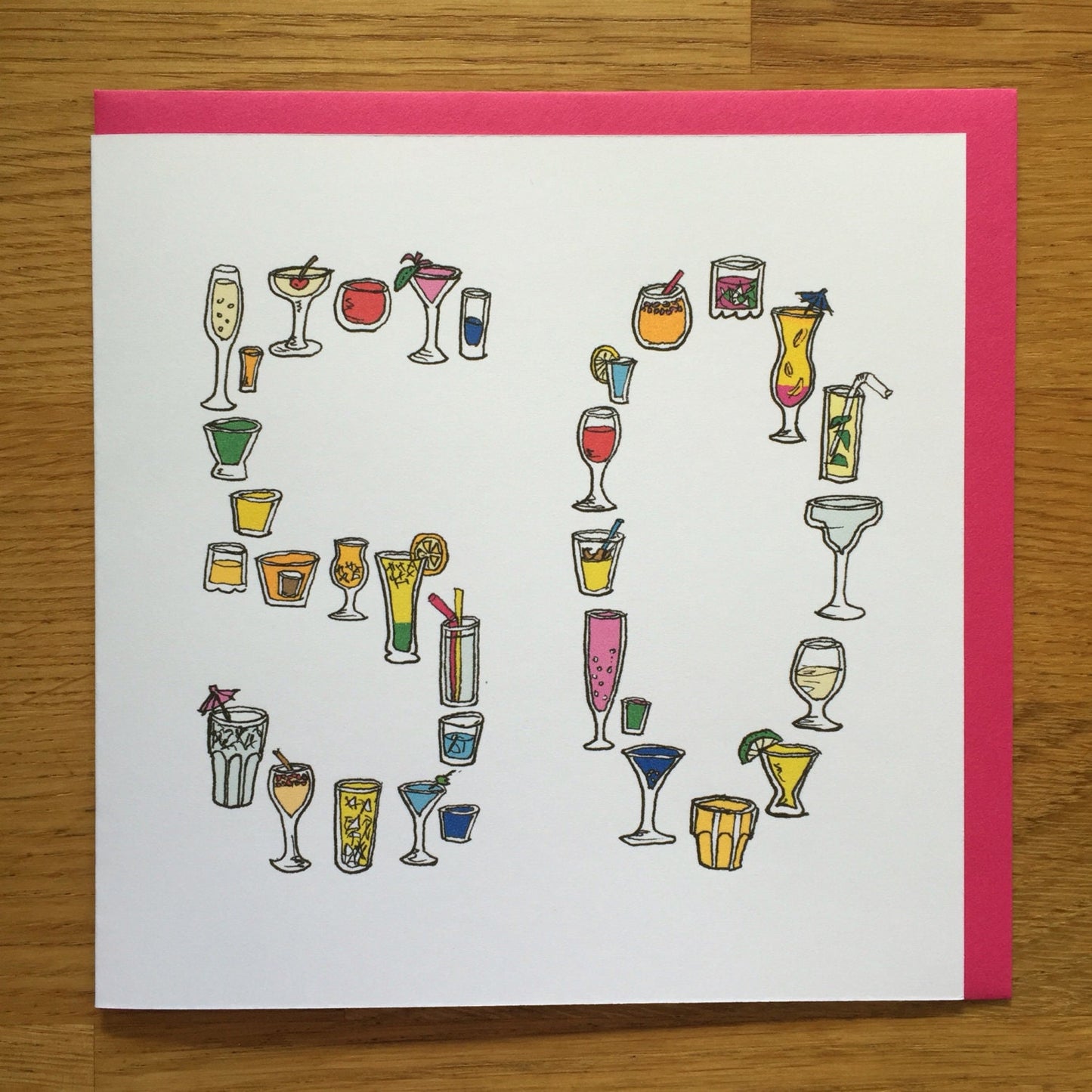 fiftith birthday card 50 50th cocktail fifty