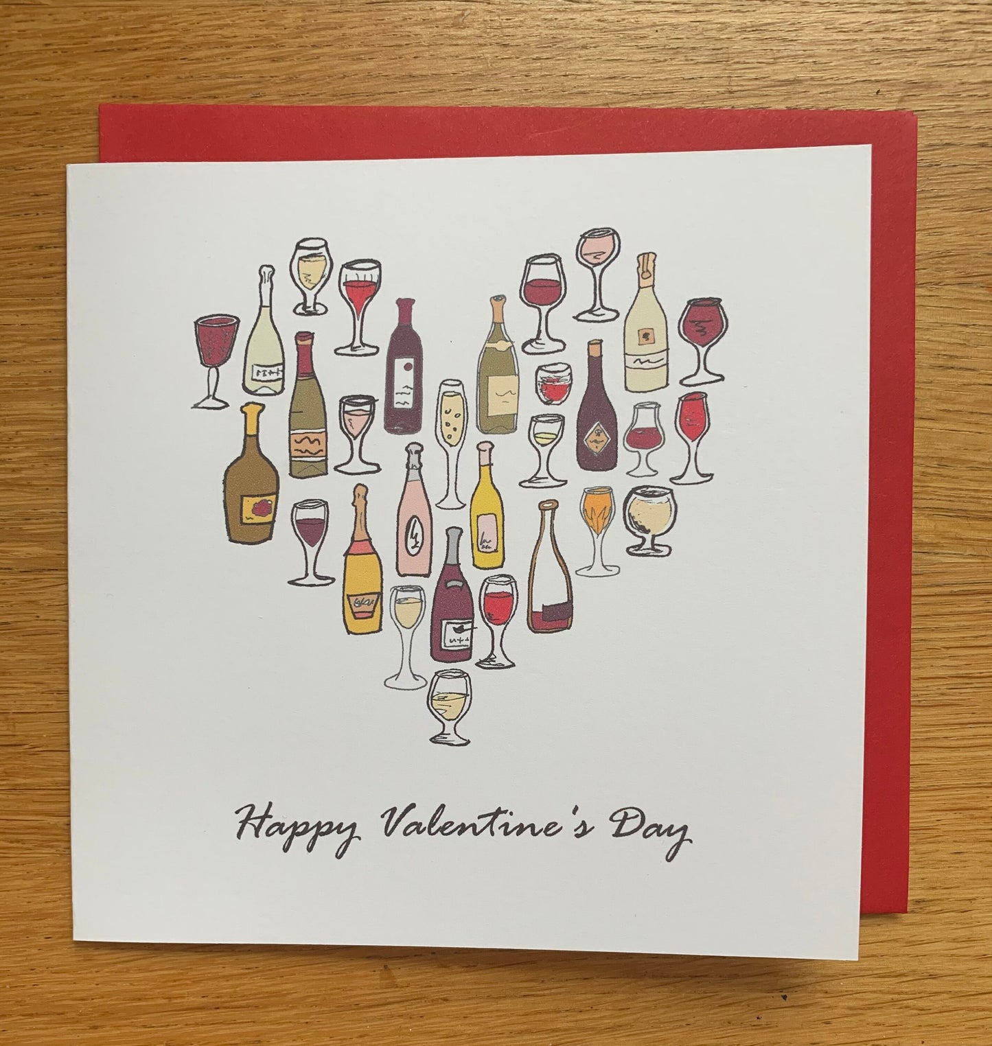 Valentines Day Card, wine, wine Valentine’s Day card,
