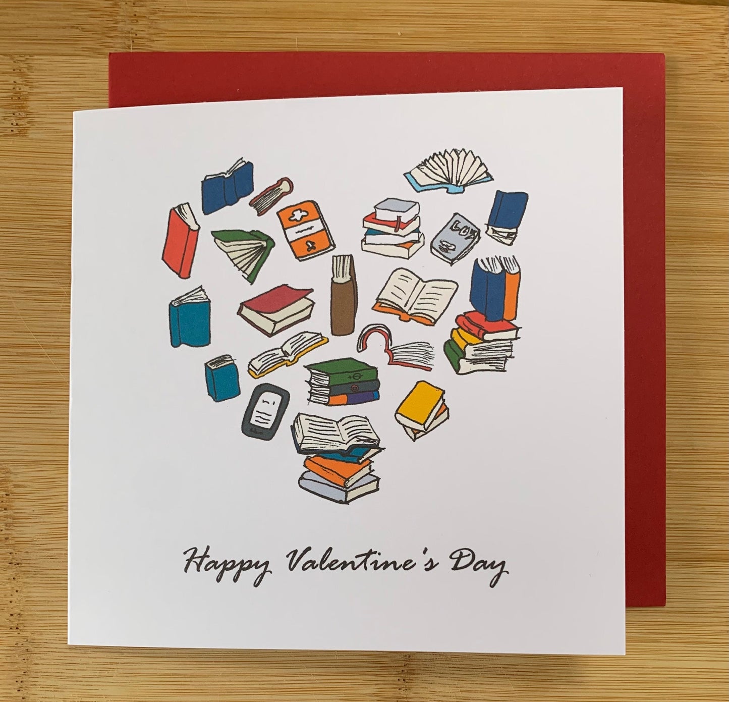 Valentines Day Card, book lover, books,
