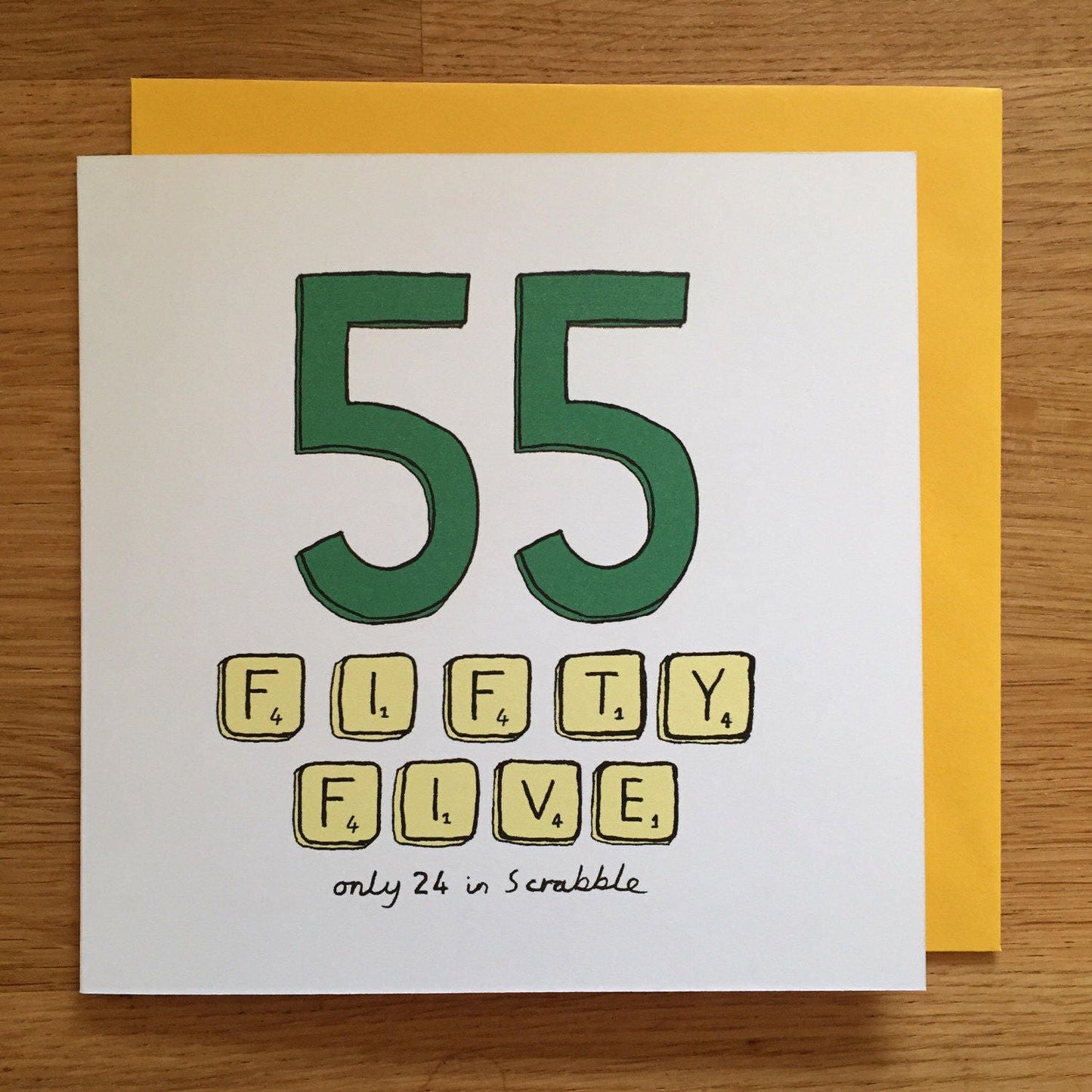 55th birthday card / 55/ 55th / scrabble