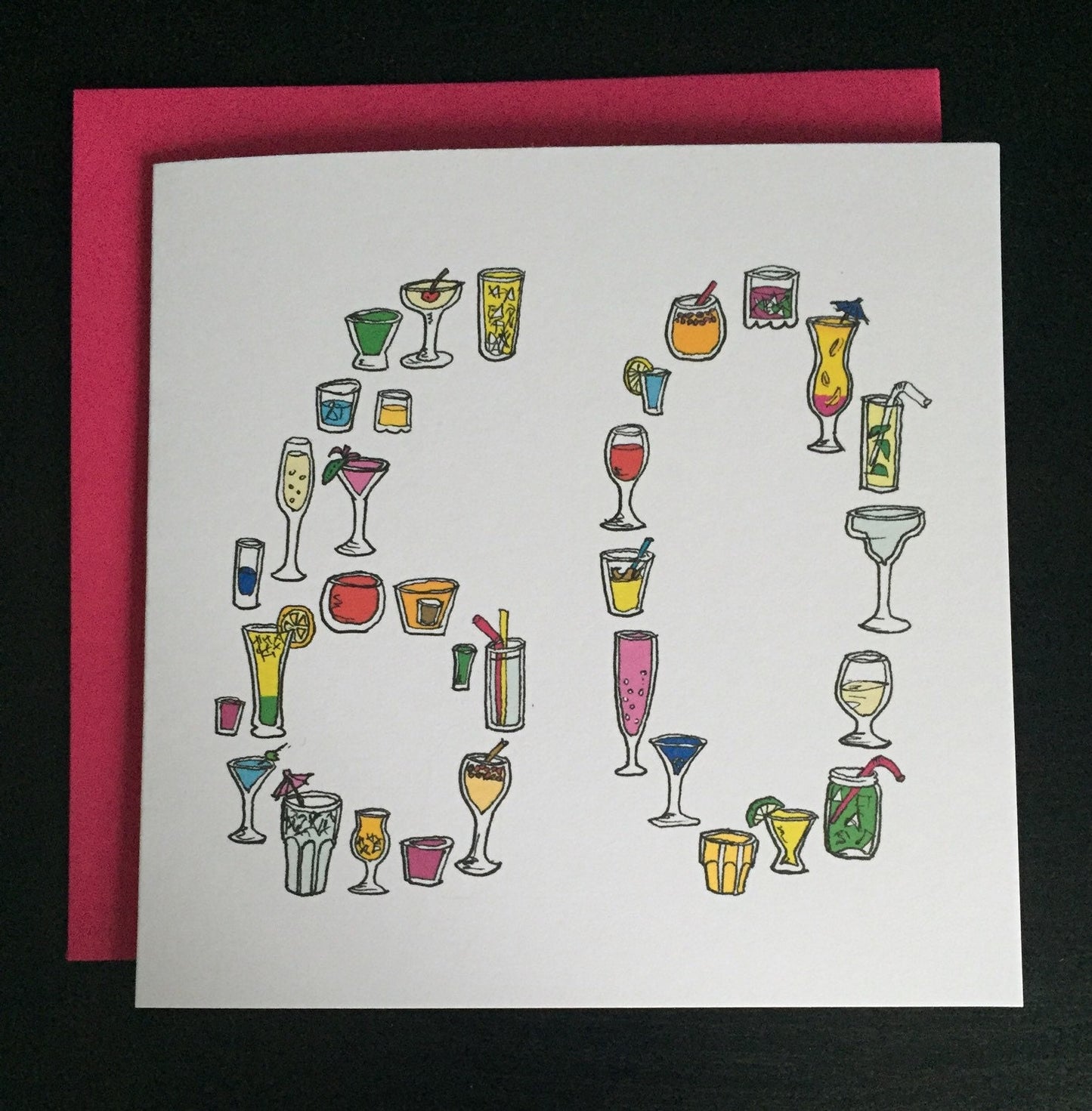 60 birthday card cocktails drinking card sixtieth sixty 60th