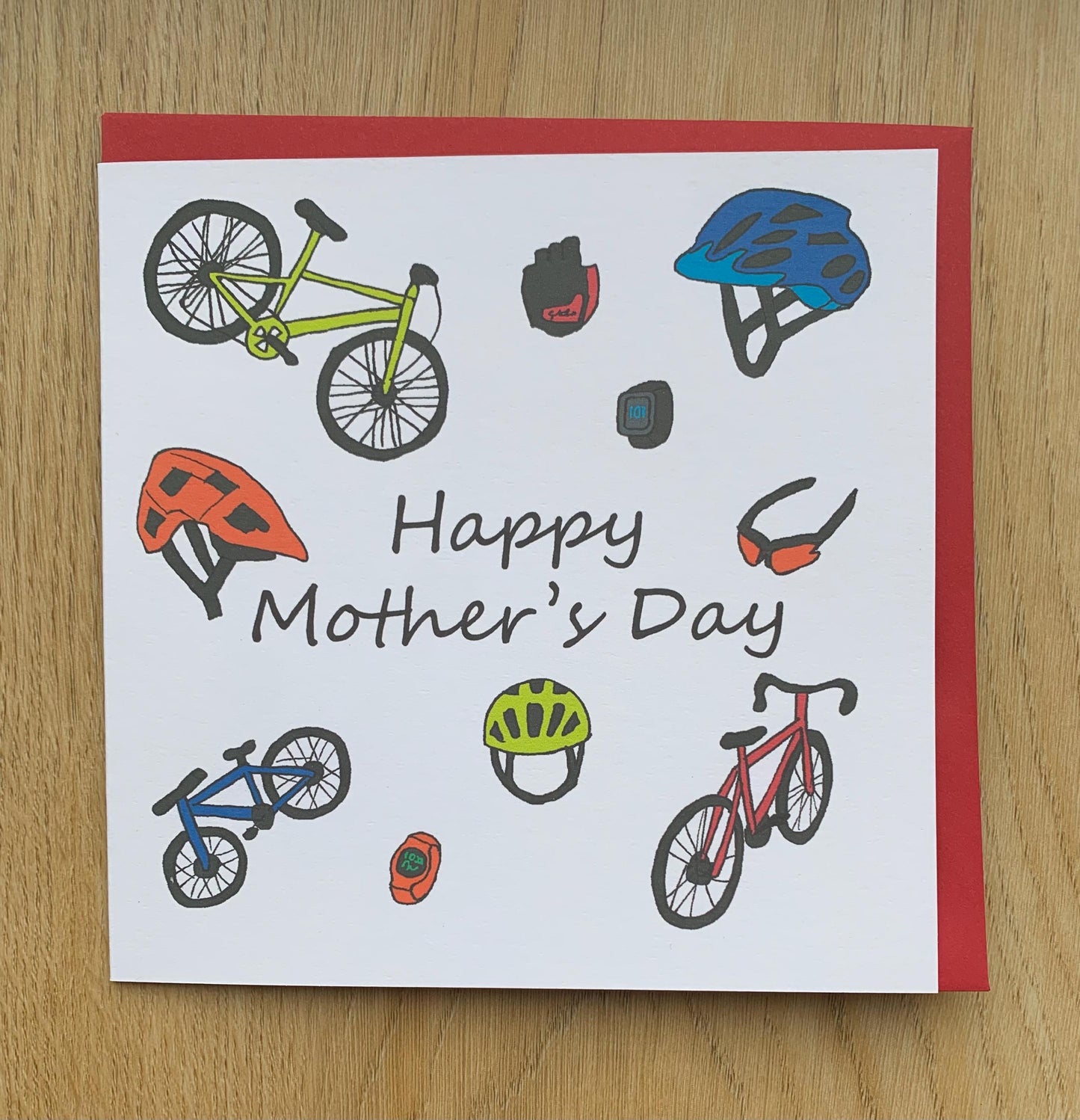 Mother’s Day Card, cycling, cyclist, bikes, bike, cycle, sporty mum, mom