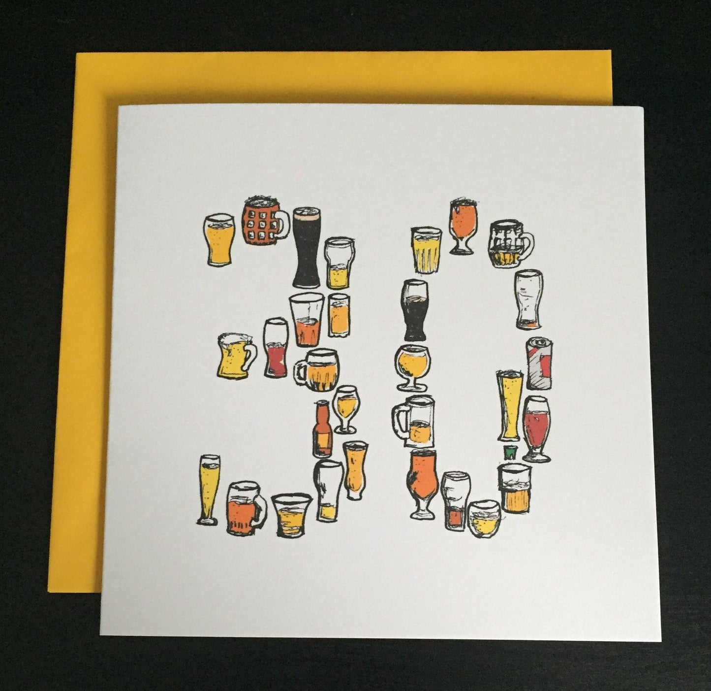 30th beer birthday card men /male drinking card
