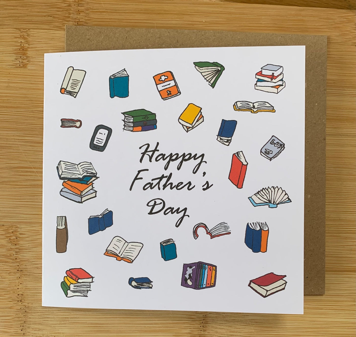 Father's day card, books, book lover card