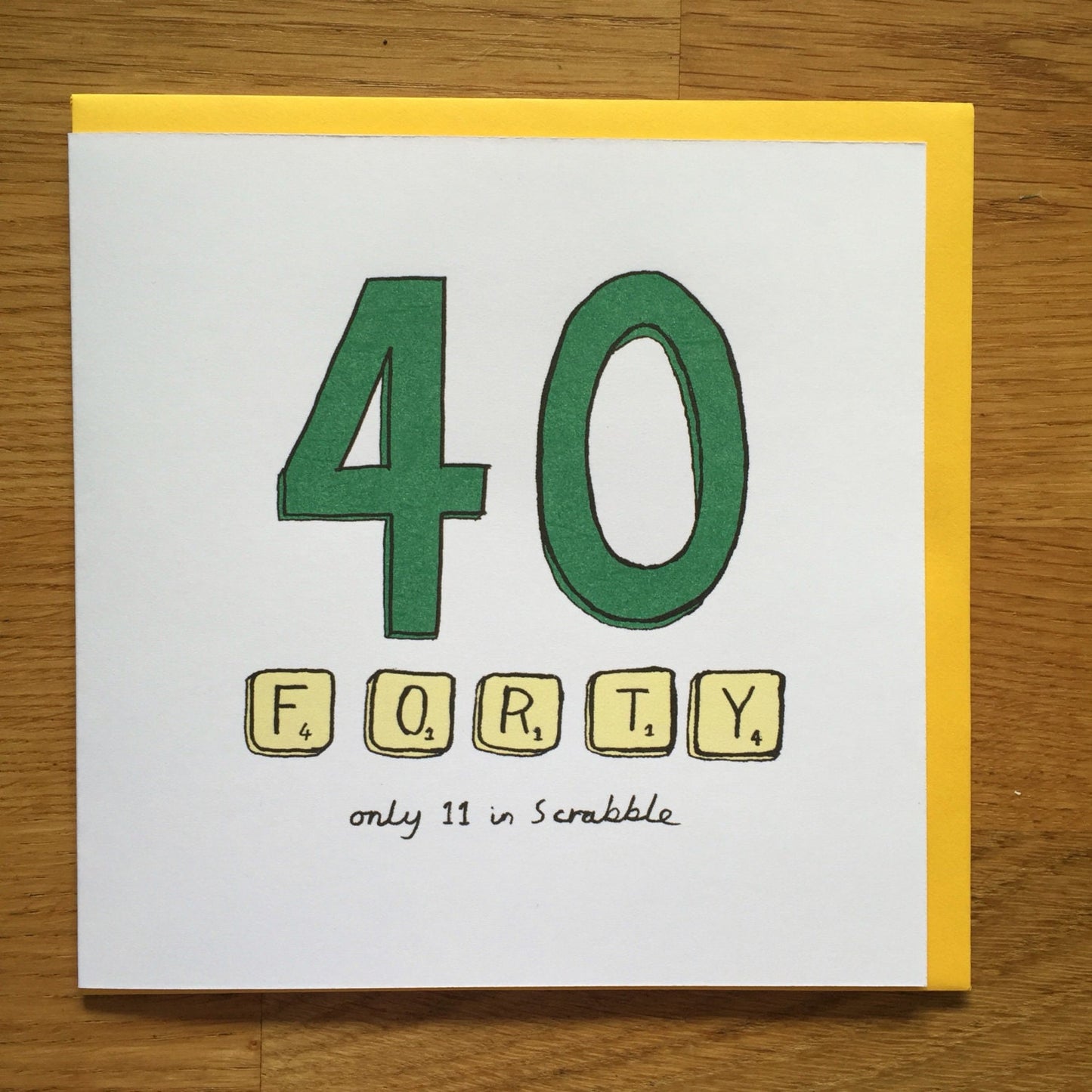 Funny 40th Birthday Card - Scrabble 40th Birthday Card – Unique Forty Birthday Card – Milestone Age Card