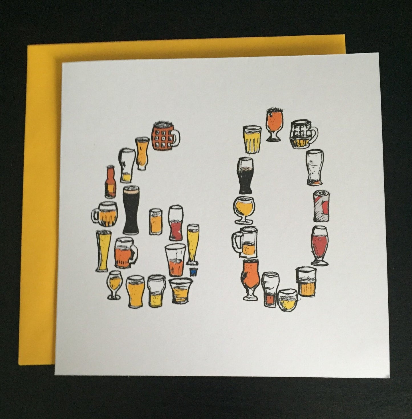 60th sixtieth sixty birthday card men /male drinking card beer