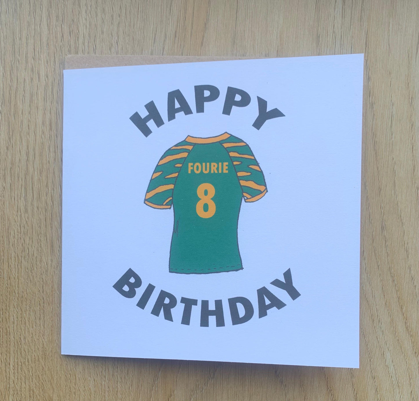 Springboks rugby birthday card, South African rugby, personalisation with name & age, bokers, boy, man