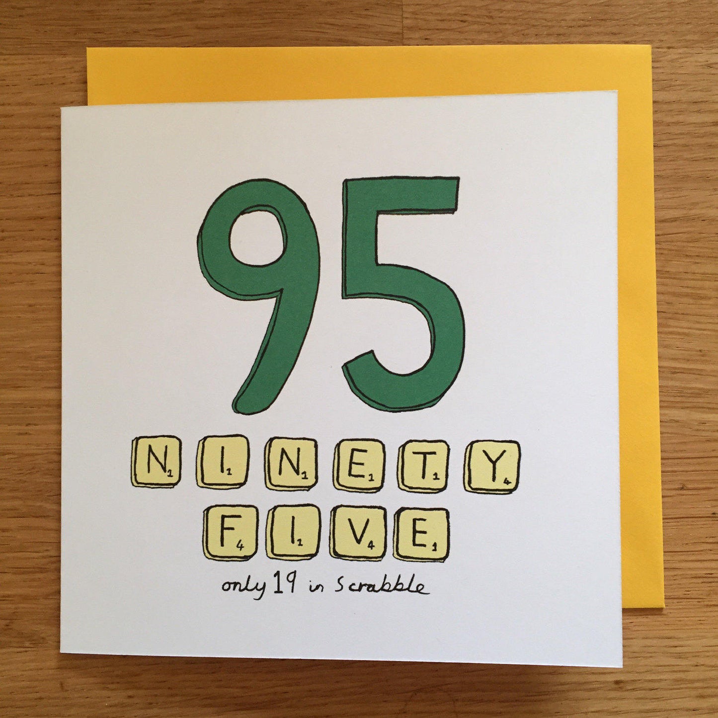 95th birthday card / 95/ 95th/ scrabble /