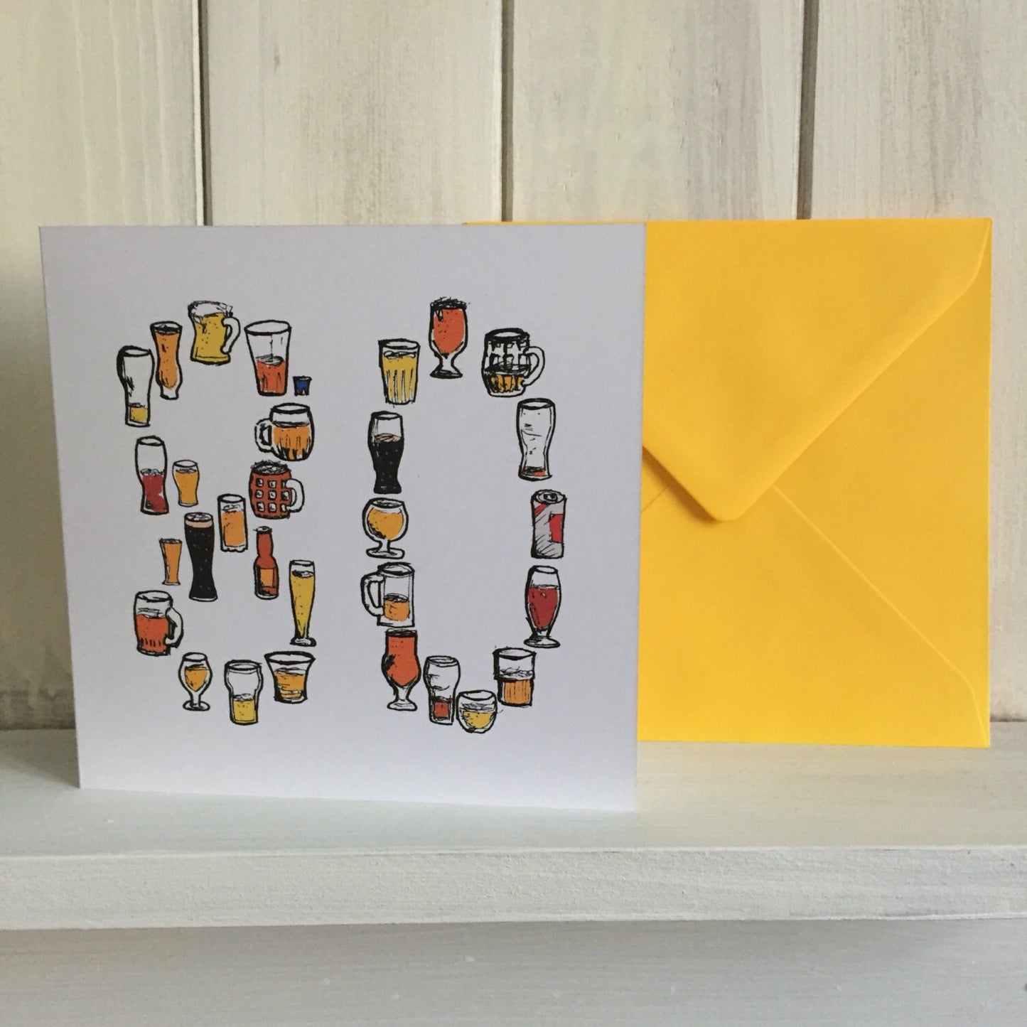 80 birthday card, eightiet, eighty 80th, beer male man