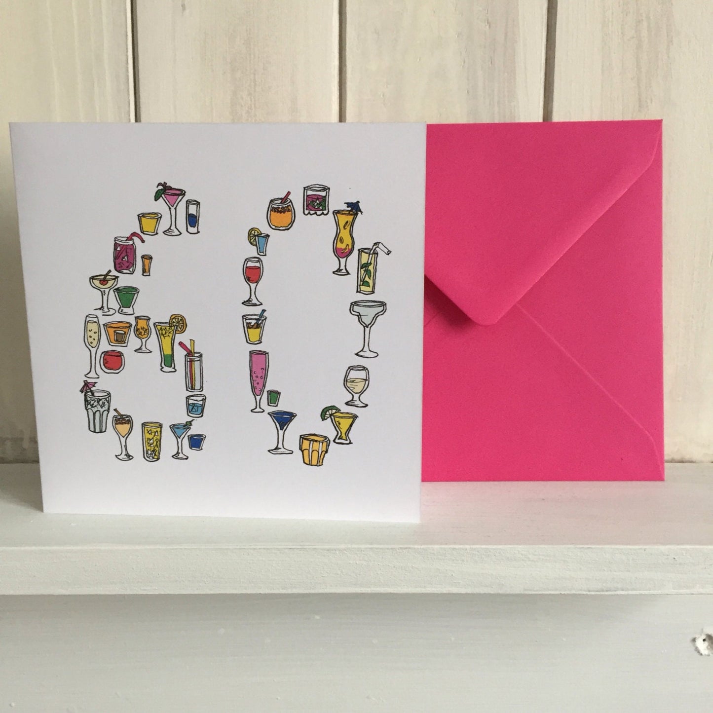 60 birthday card cocktails drinking card sixtieth sixty 60th