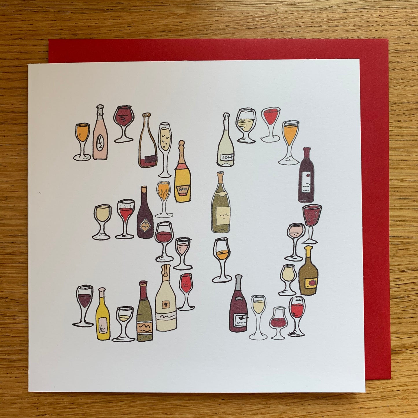 30th birthday card/ 30 card/ 30/ 30th/ wine/ wine card