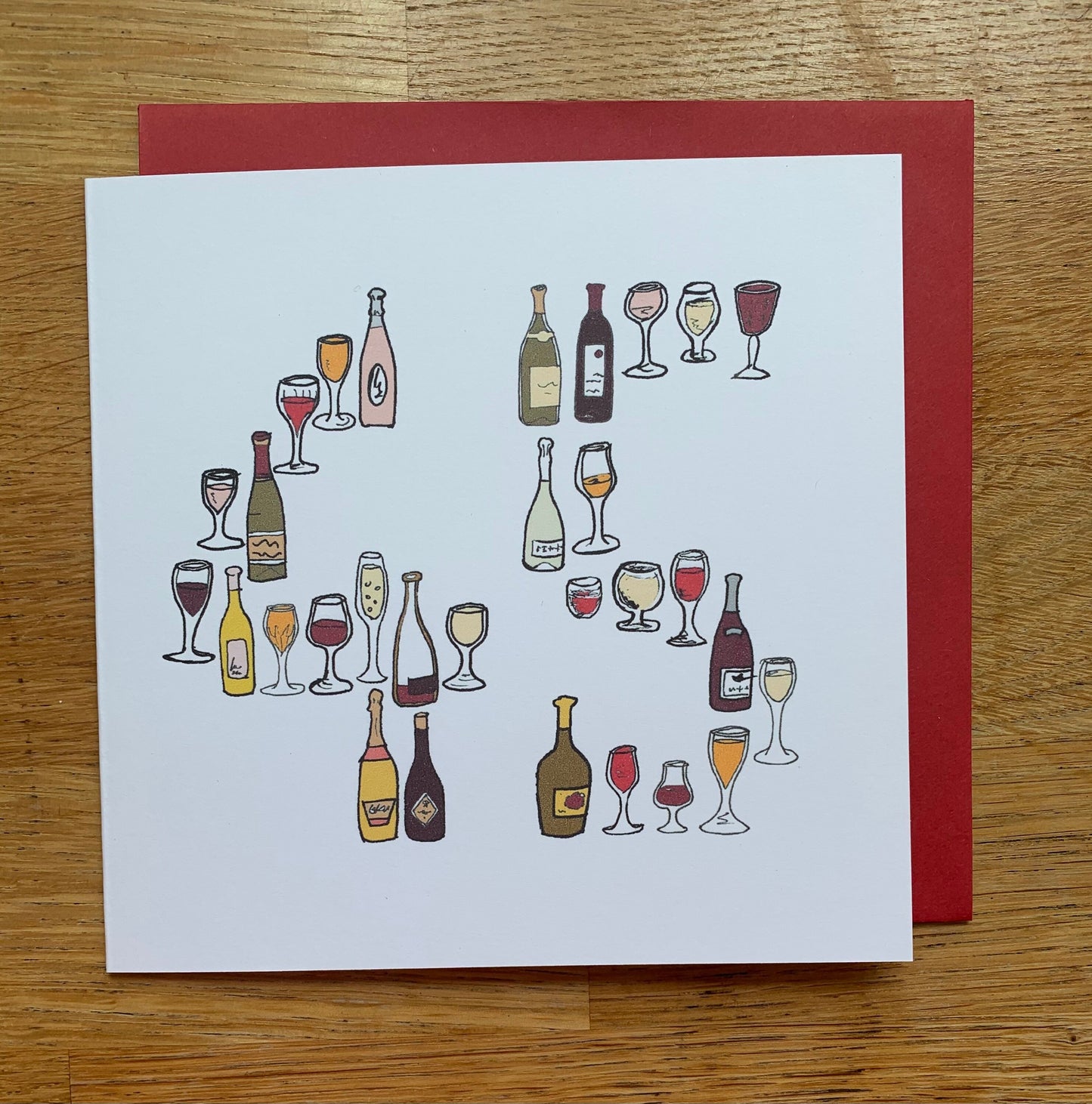 45th birthday card / 45/ 45th / wine