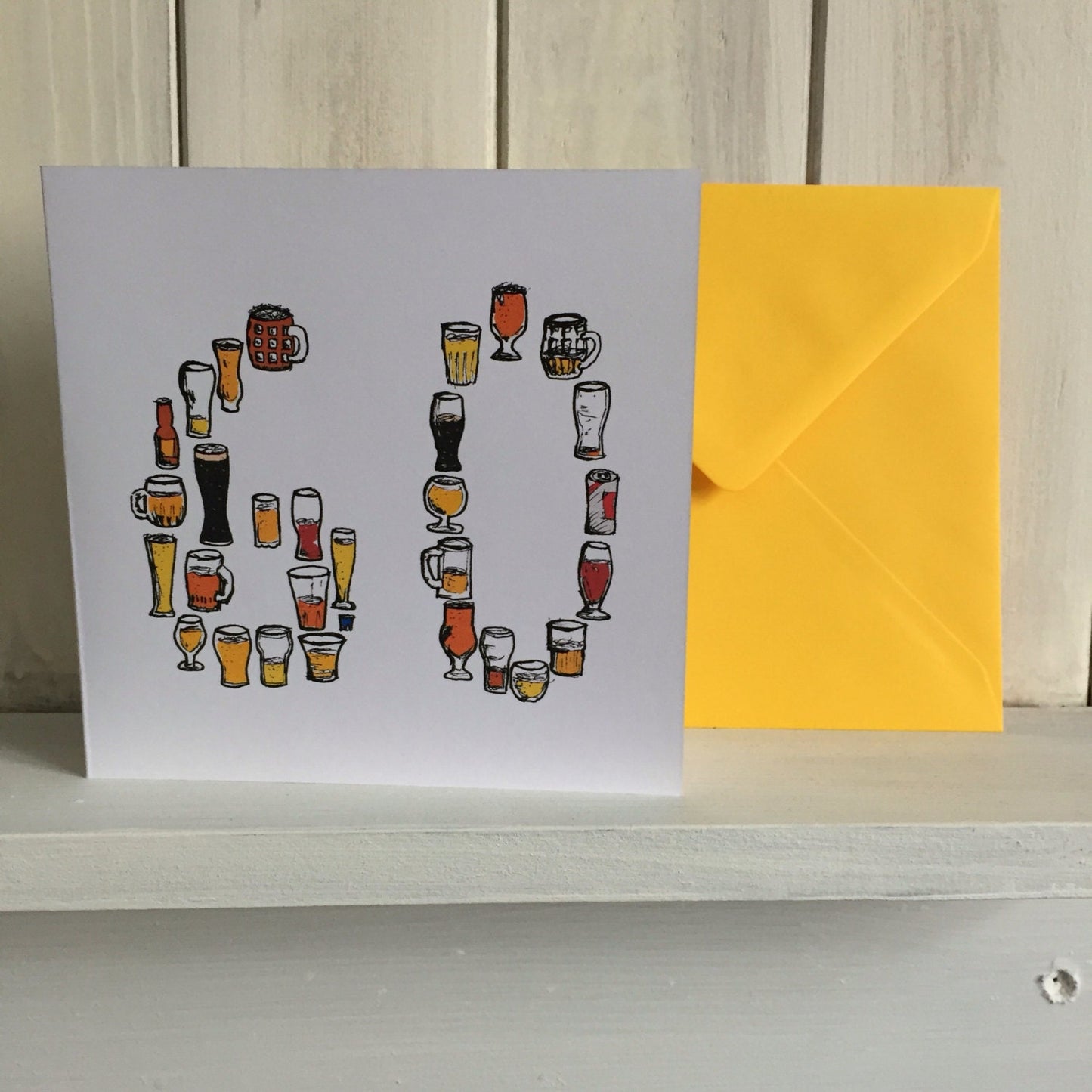 60th sixtieth sixty birthday card men /male drinking card beer