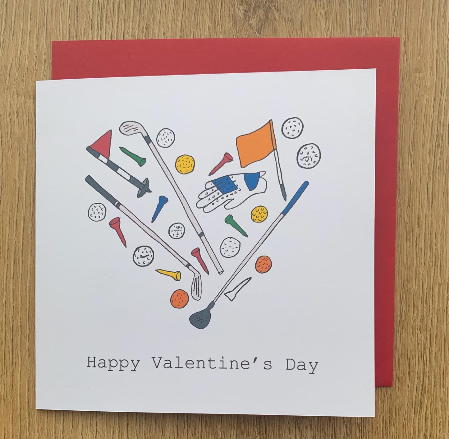 Valentines Day Card, golf, golf lover, sporty, for him, golfing