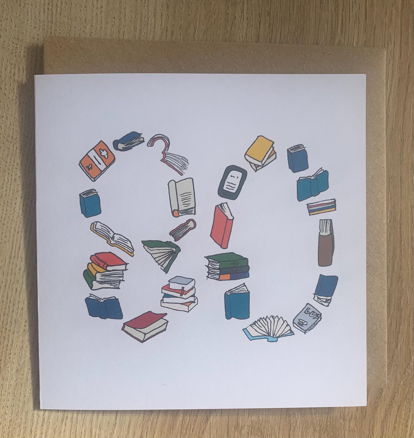 80th birthday card, eighty, 80, 80 card, books, book lover.