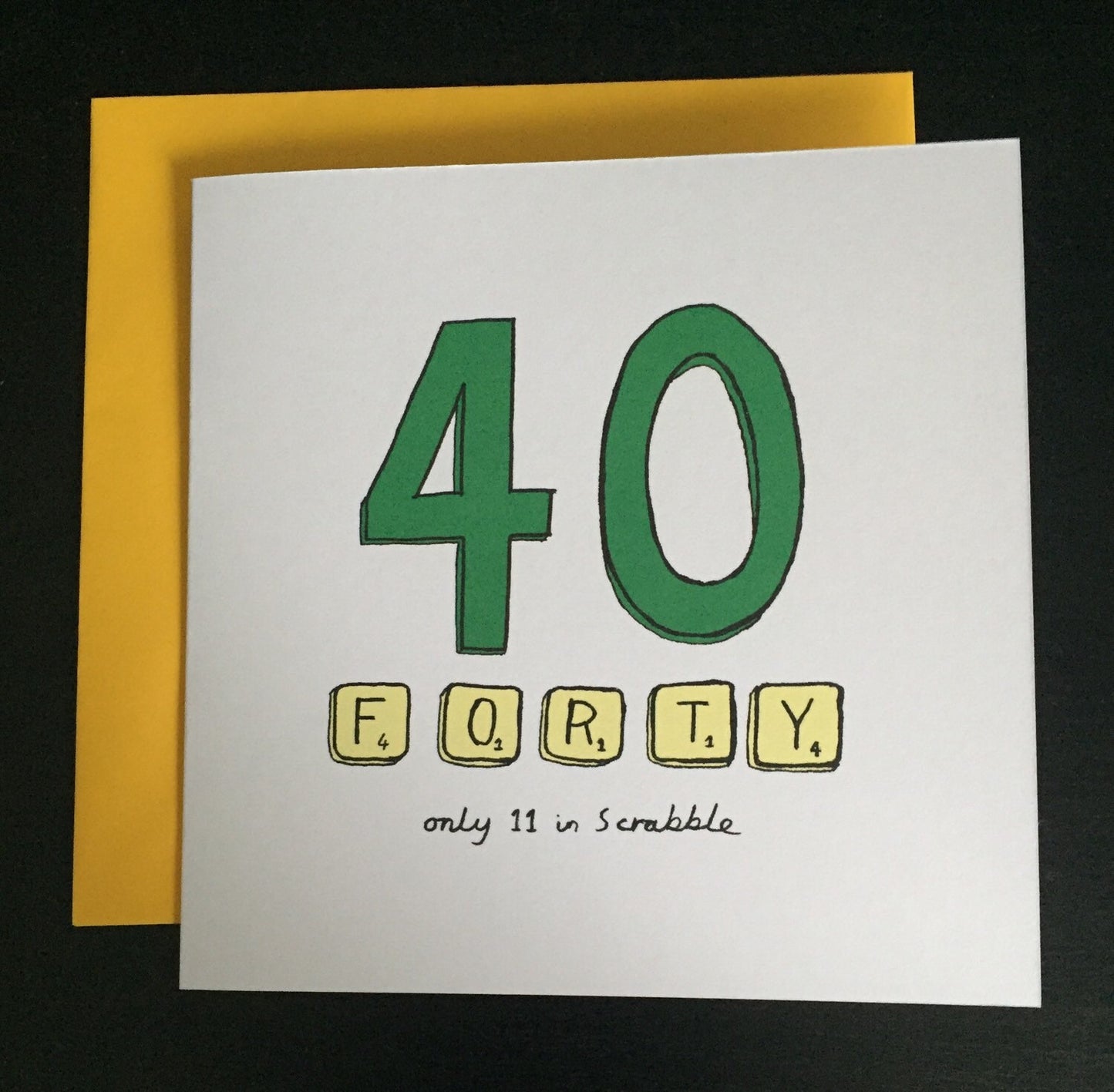 Funny 40th Birthday Card - Scrabble 40th Birthday Card – Unique Forty Birthday Card – Milestone Age Card