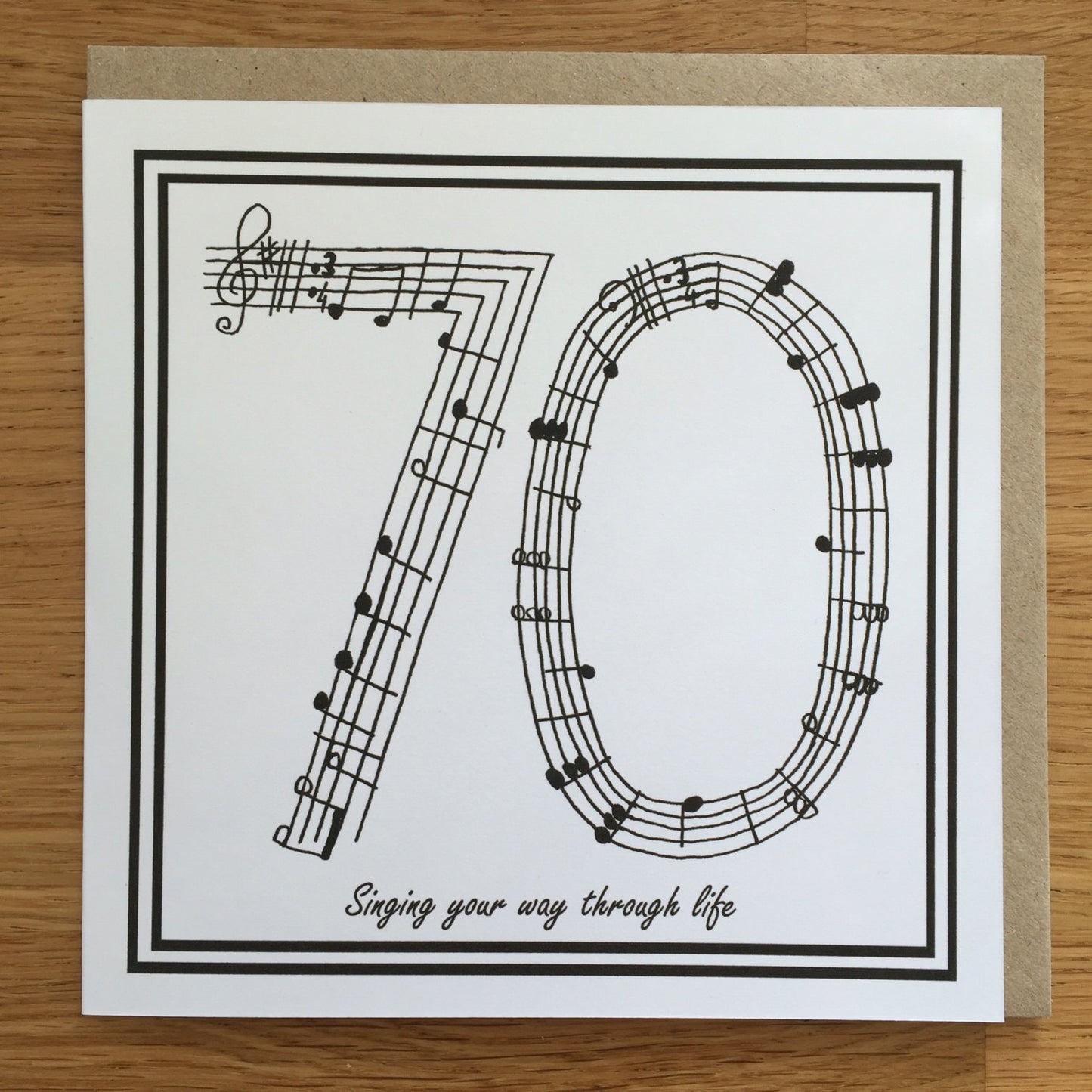 70th birthday card, seventieth birthday, music