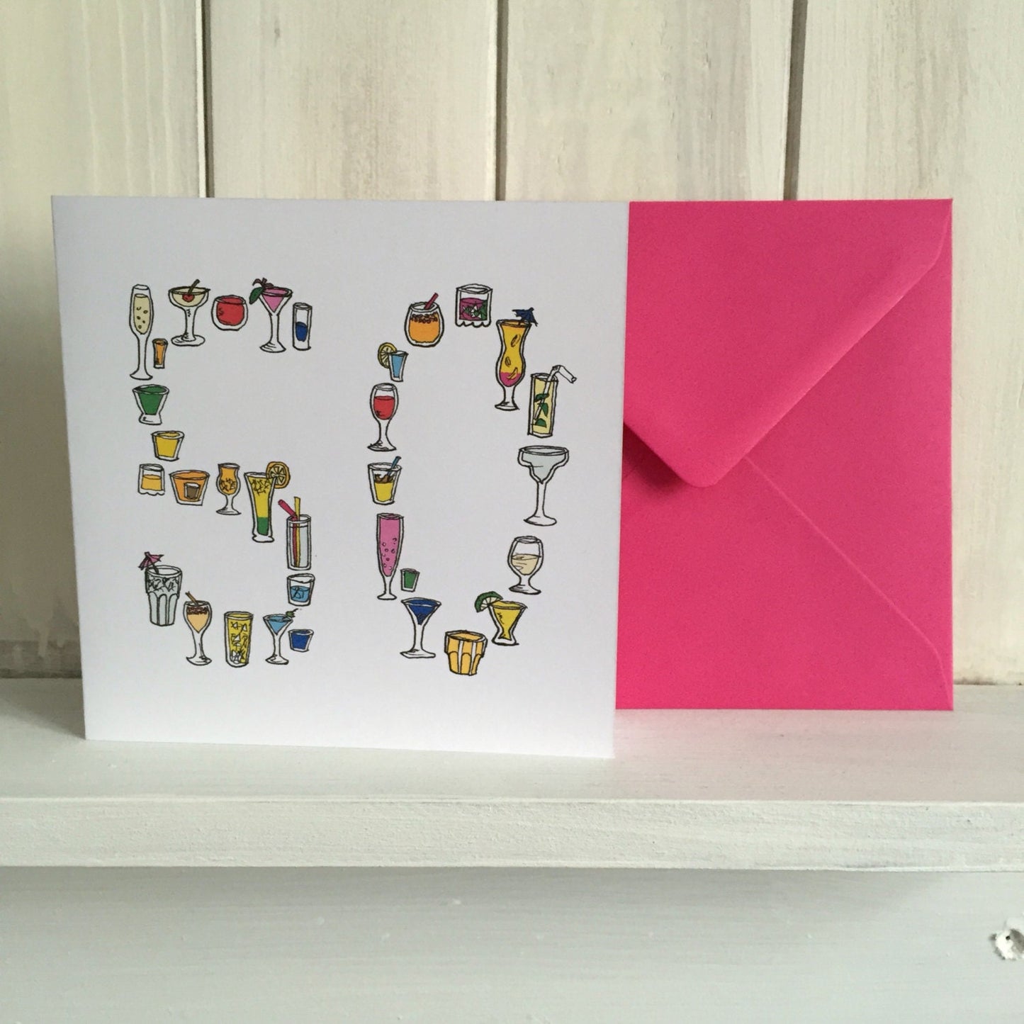 fiftith birthday card 50 50th cocktail fifty